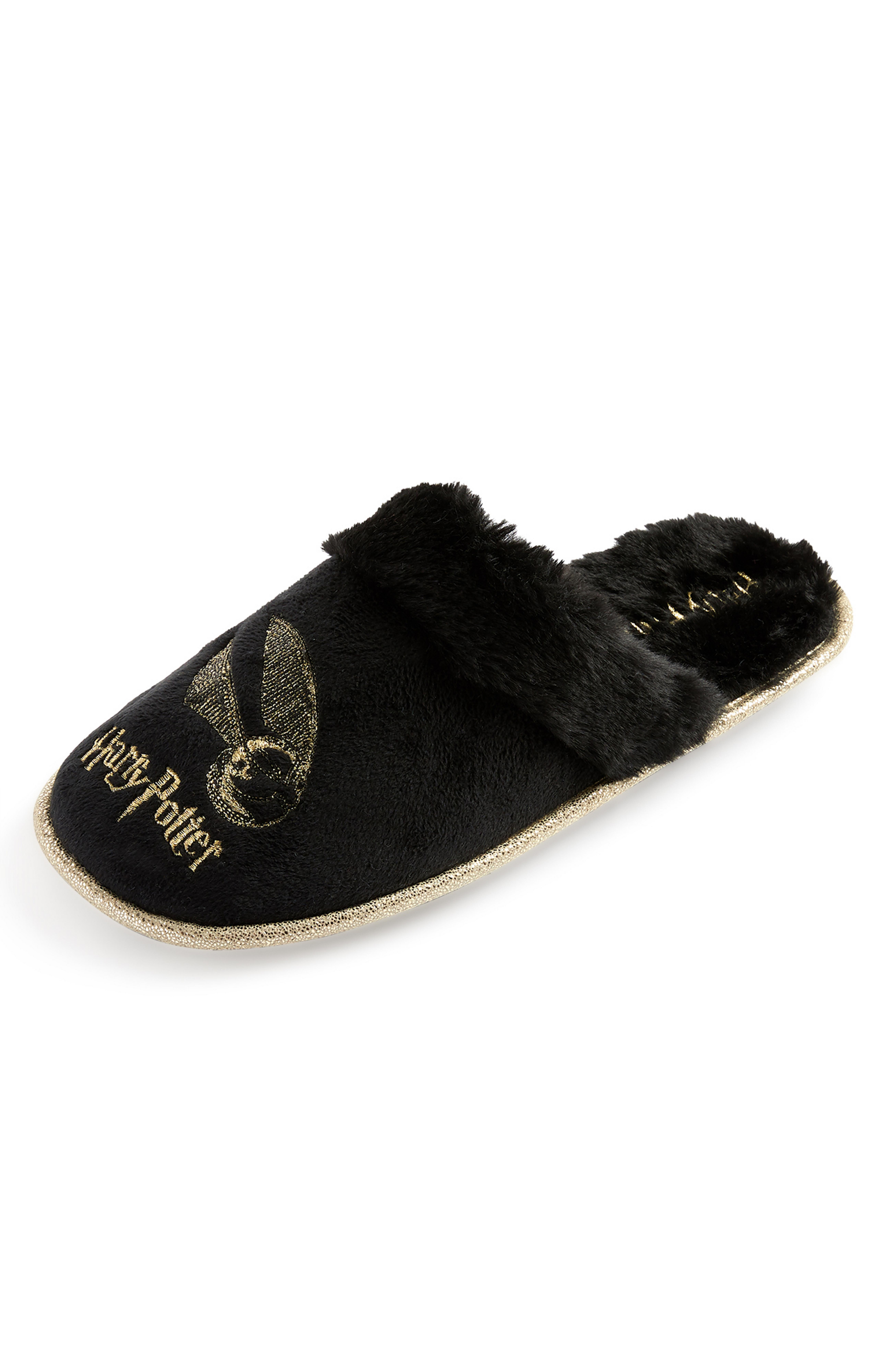 Pantufas felpudas Harry Potter Golden Snitch preto