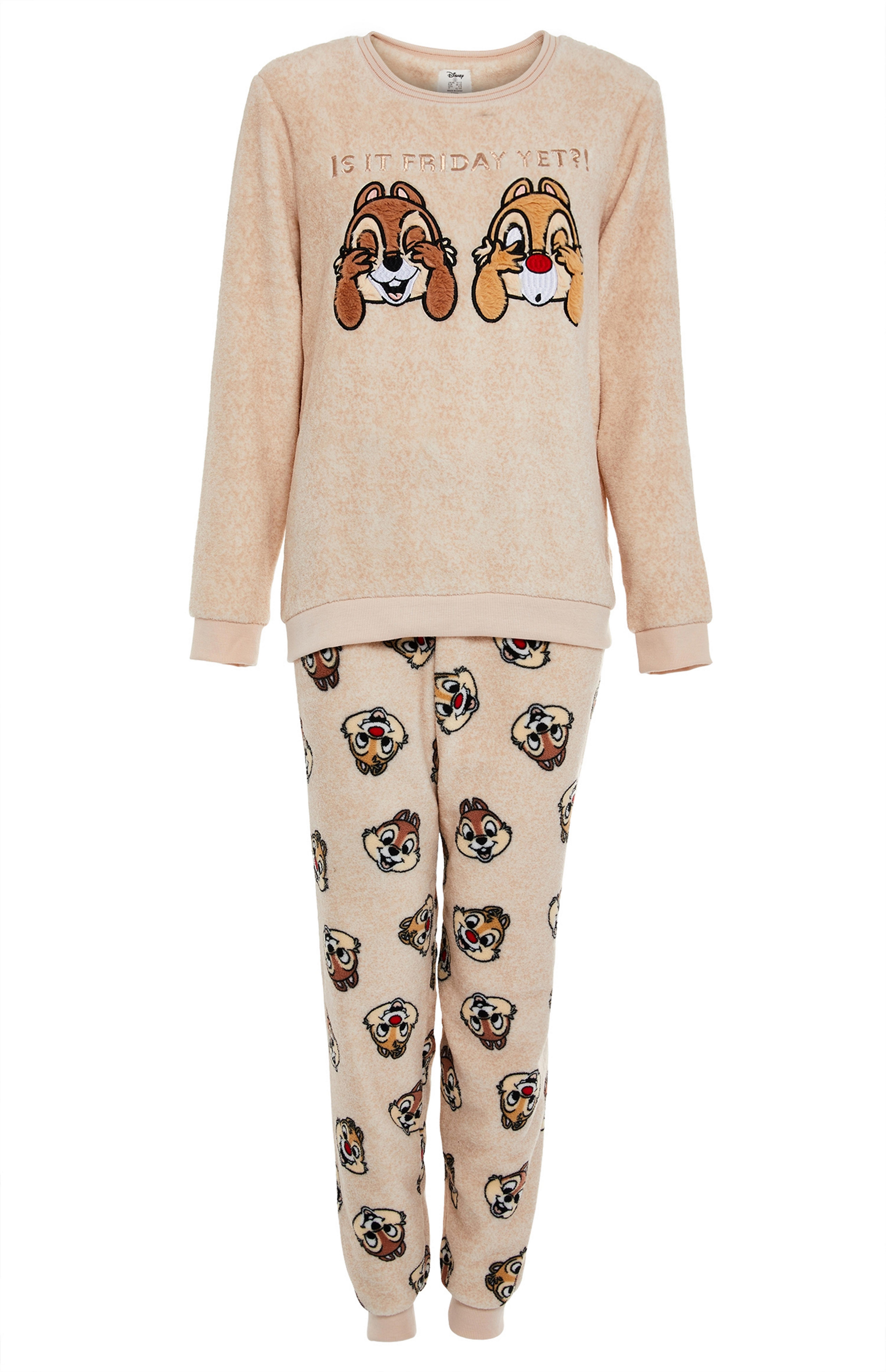 Beige Chip N Dale Sherpa Pyjama Set Women's Pyjama Set Women's