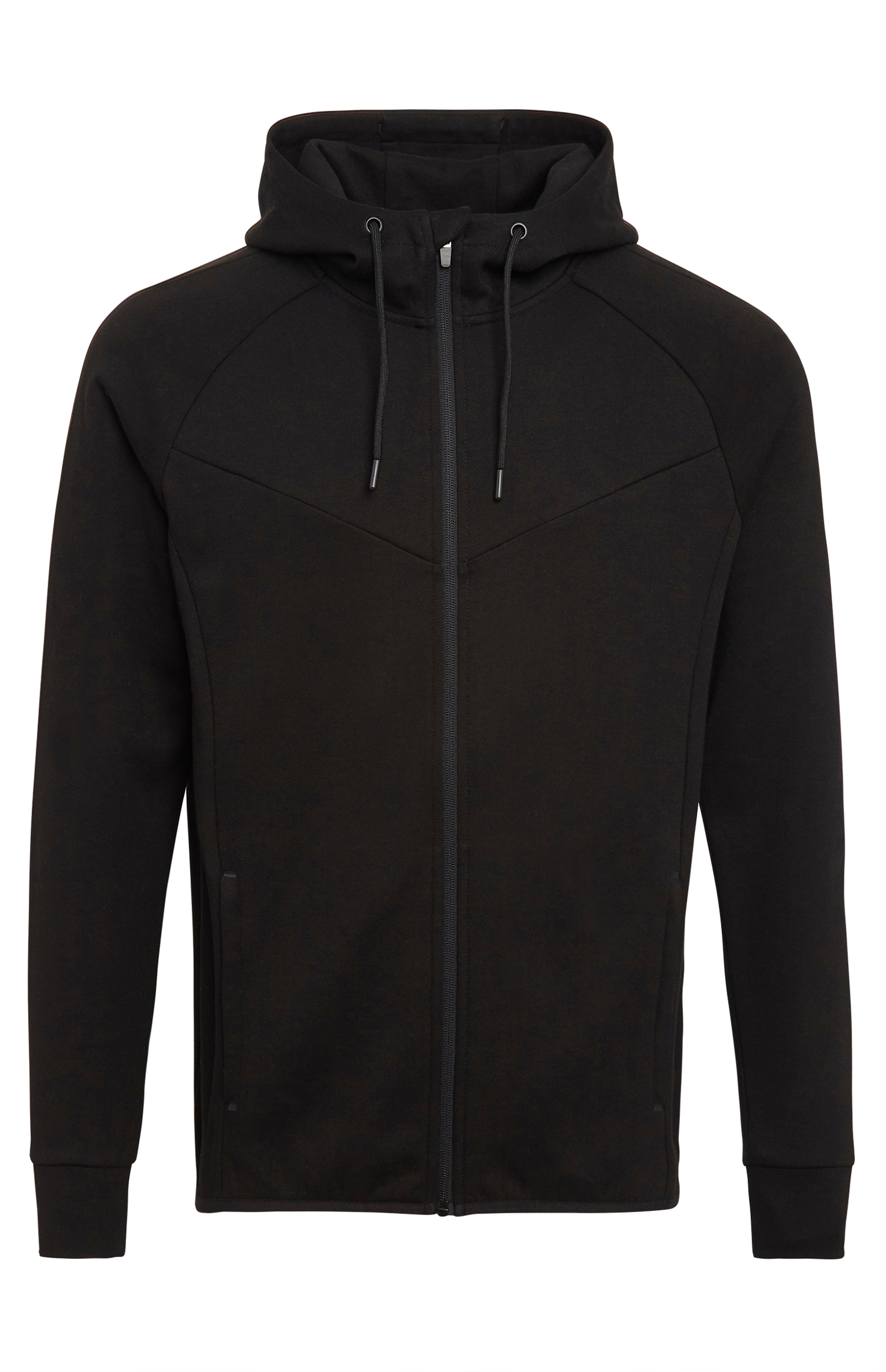 Black Sports Zip Up Hoodie Men's Hoodies Men's Hoodies