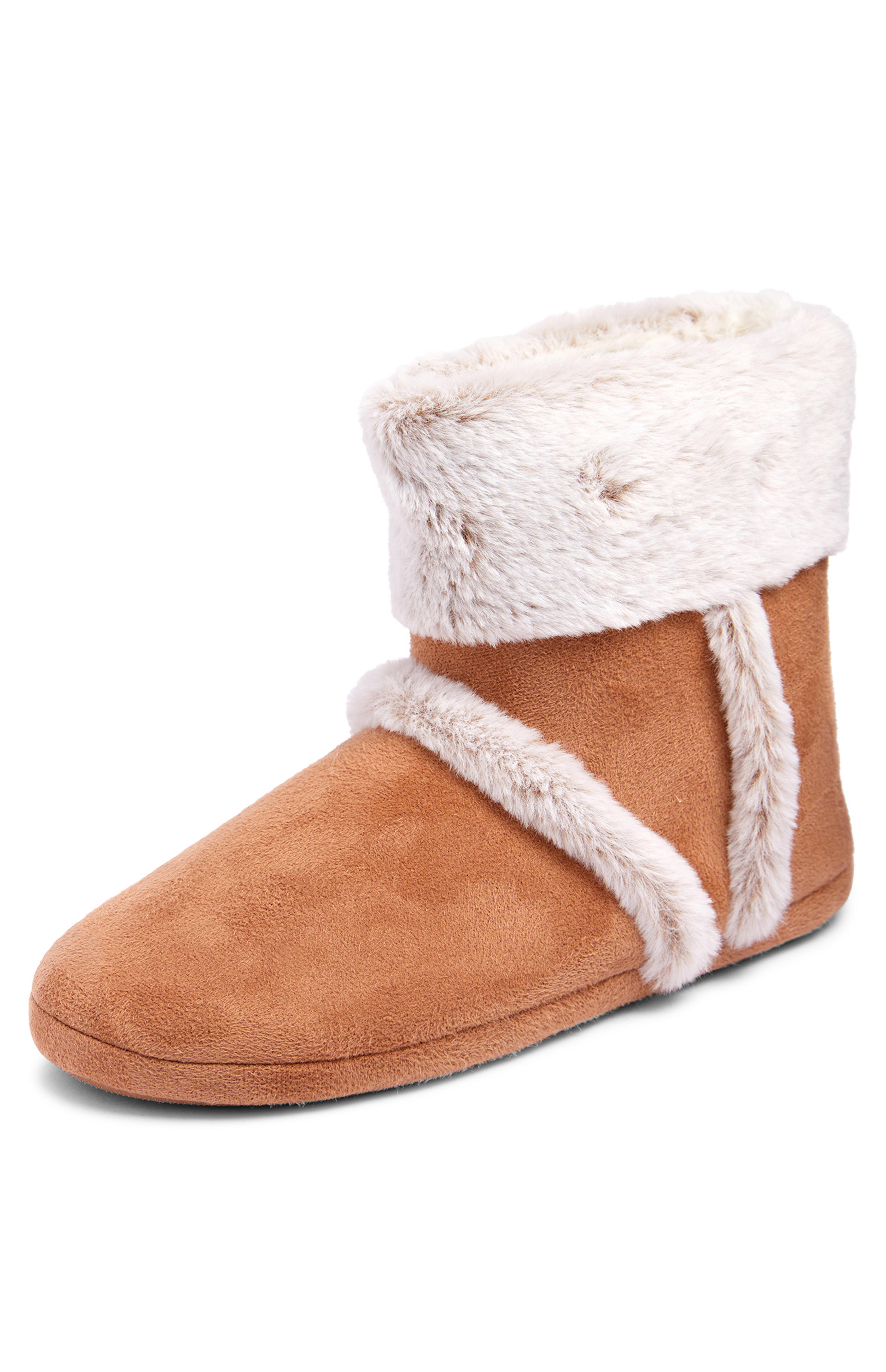 Botas aconchegantes castanho Pantufas para mulher