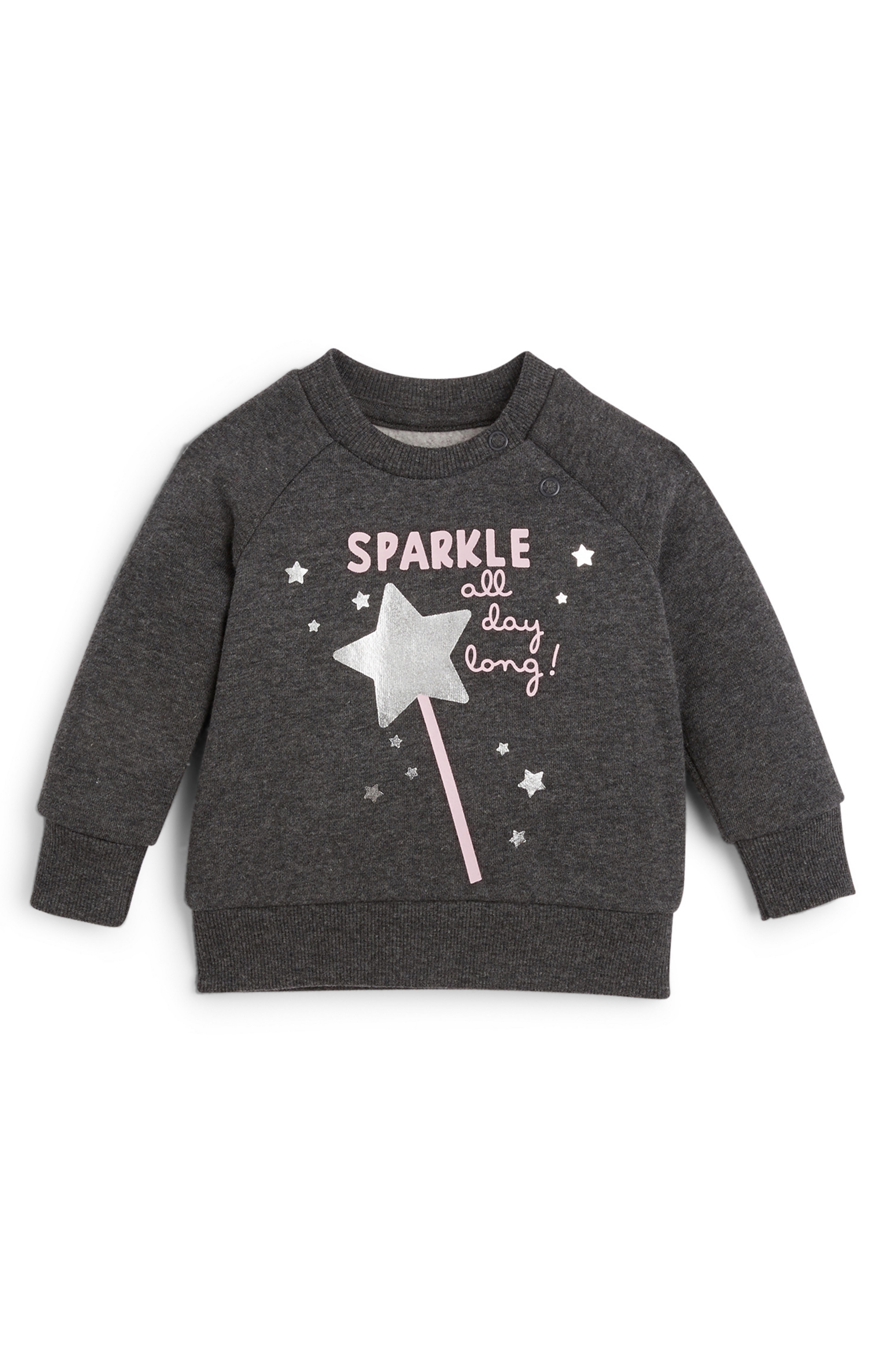 Baby Girl Grey Crew Neck Sweater Baby Girl Clothes Baby & Newborn Clothes Kids Clothes