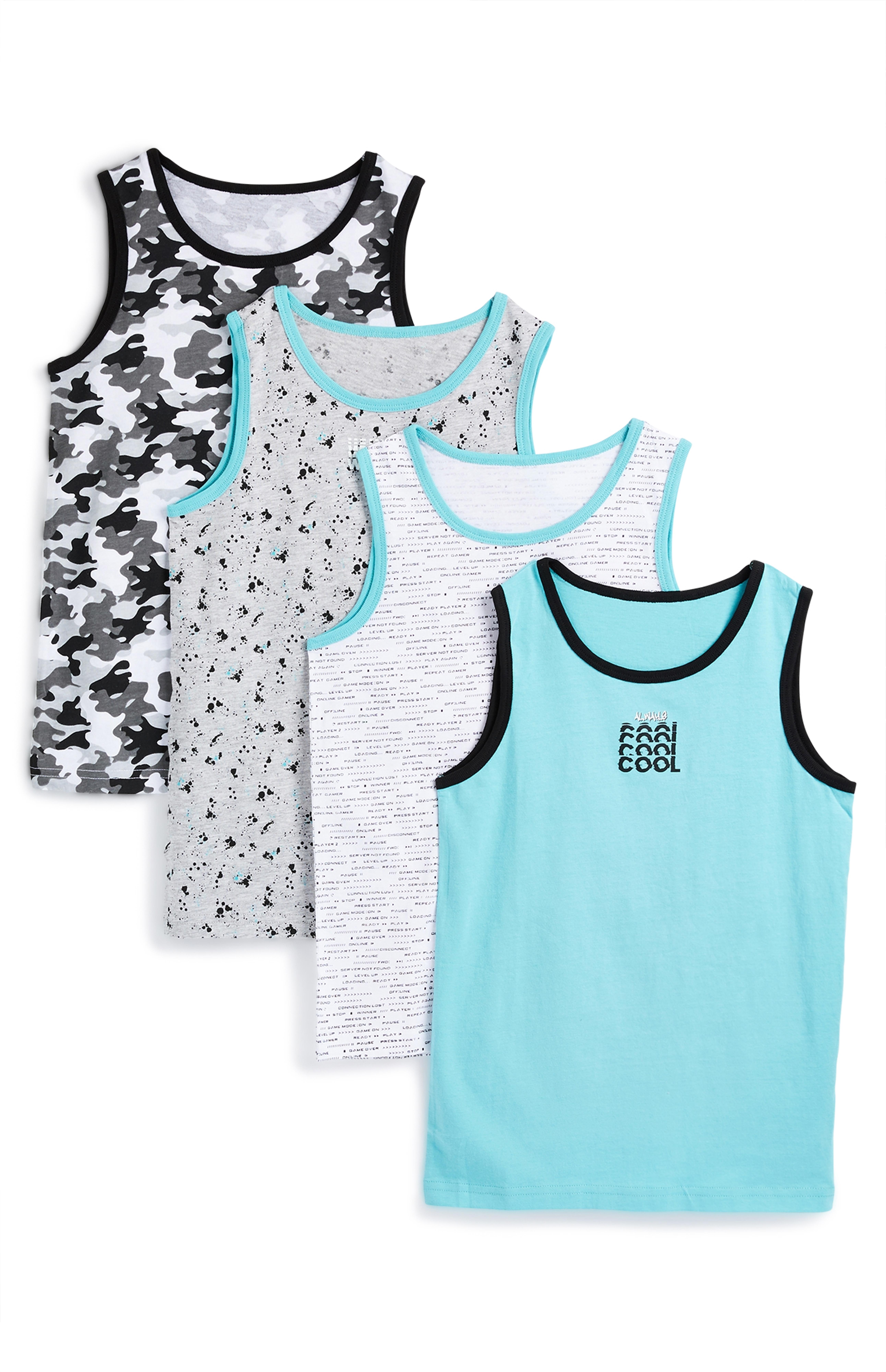 Boys Blue And Grey Decoded Vests 4 Pack Kids Accessories Kids