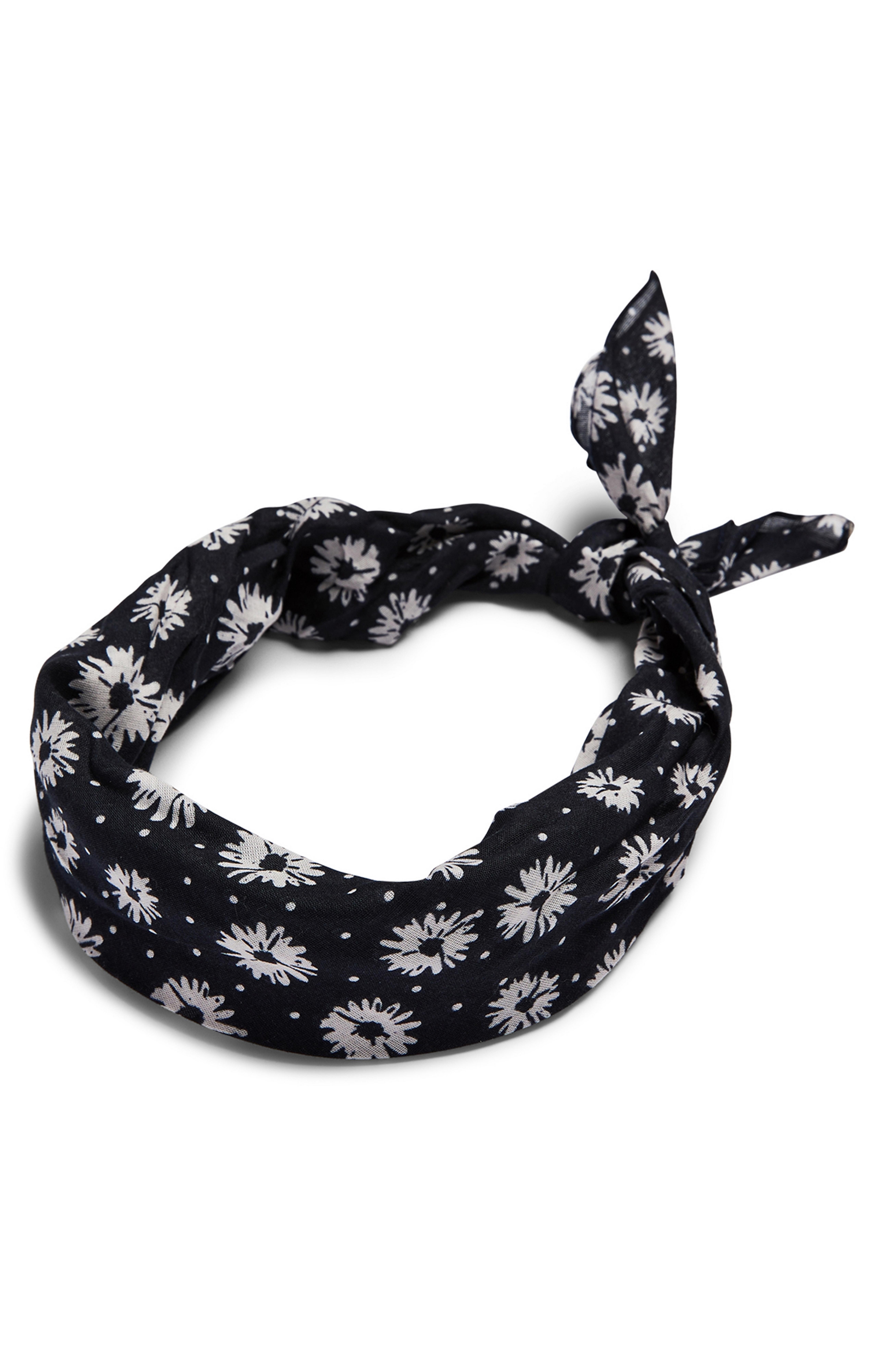 Schwarzes Haarband aus Biobaumwolle mit Muster Mützen, Schals und