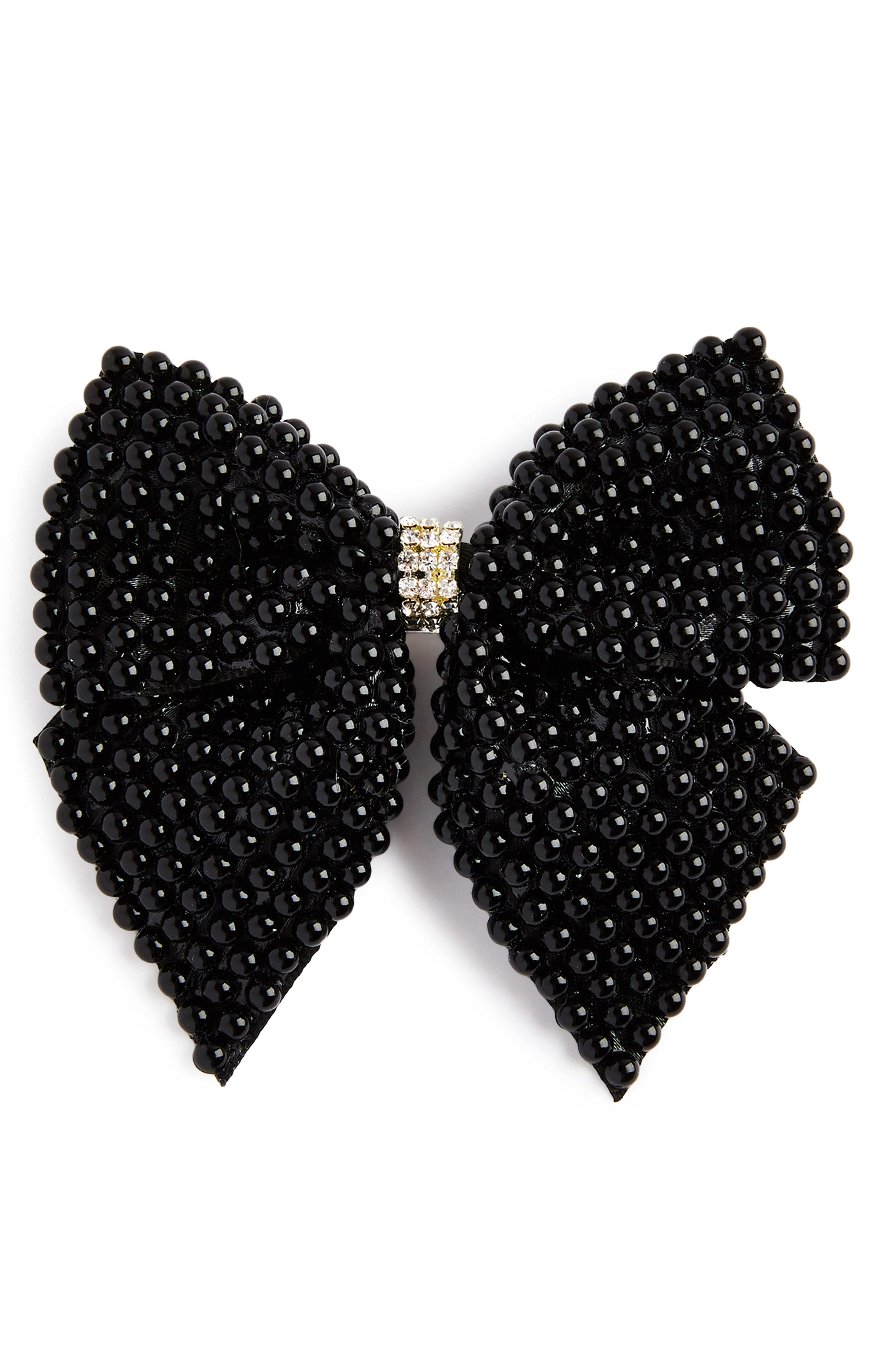 Black Pearl Bow Hair Clip Hair Accessories Hair Bands, Bows
