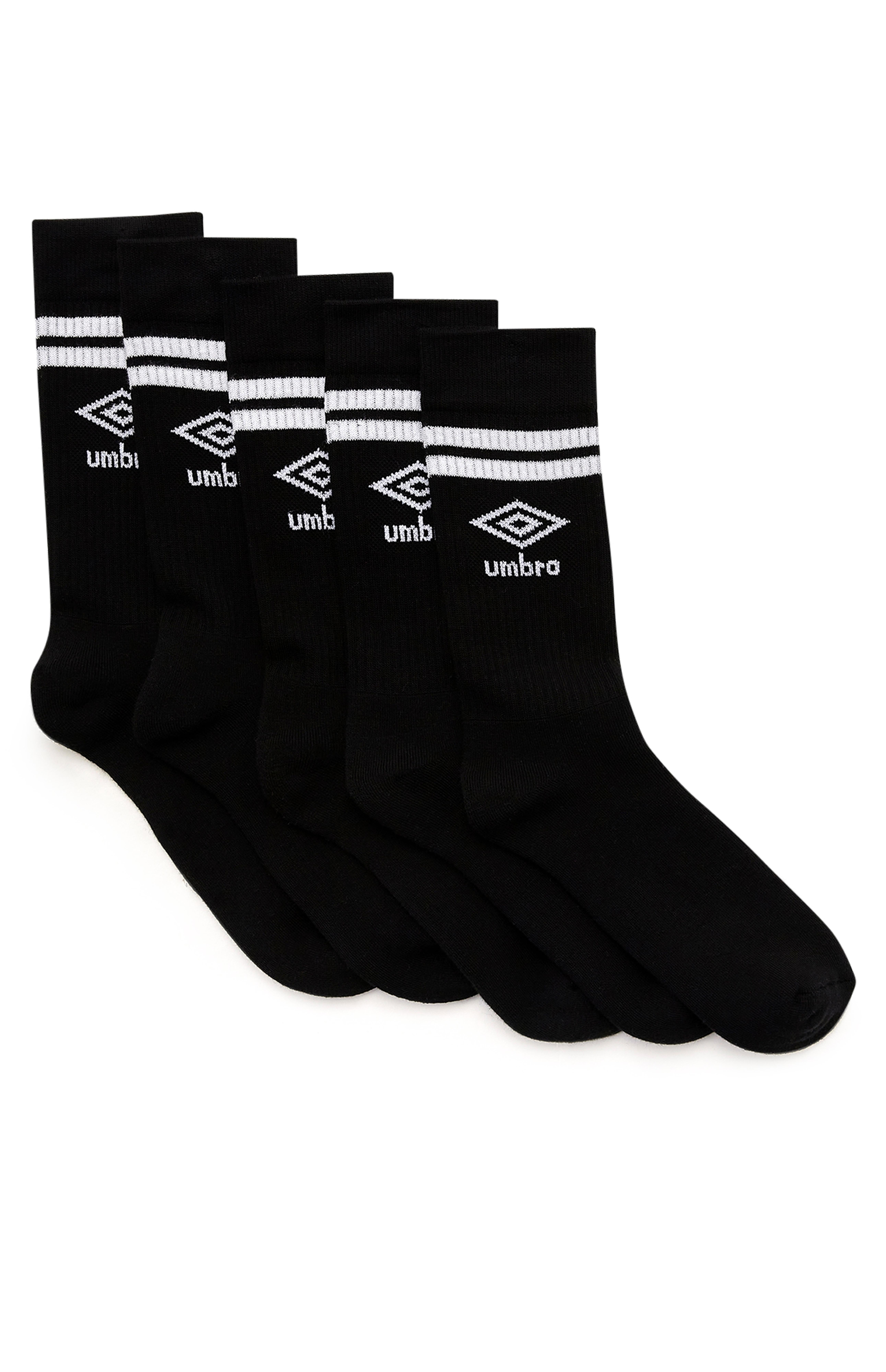 Black Umbro Sports Socks 5 Pack Men's Sports Socks Men's Underwear