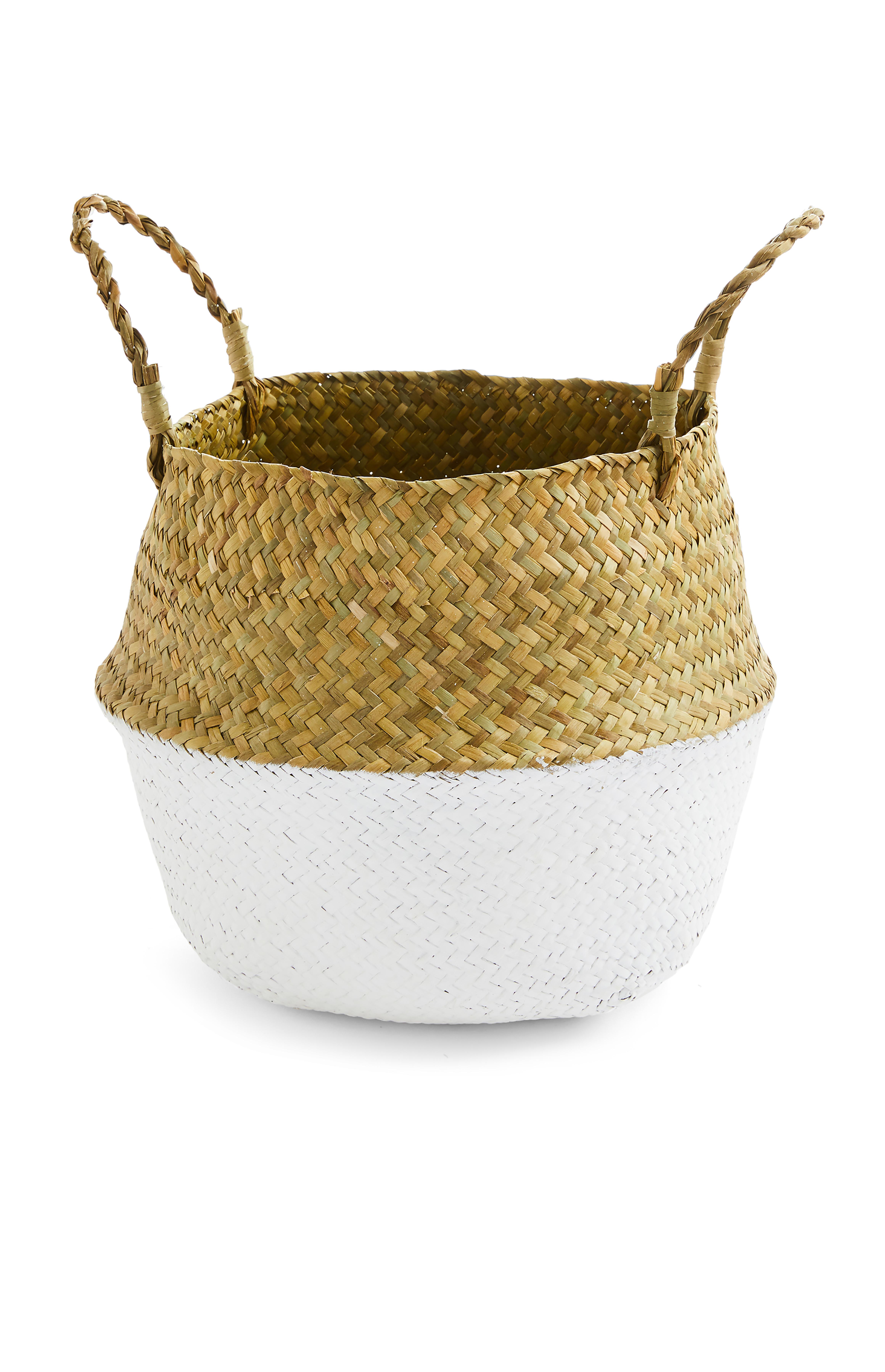 Straw Woven Water Hyacinth Basket 2 Pack Home Storage Home