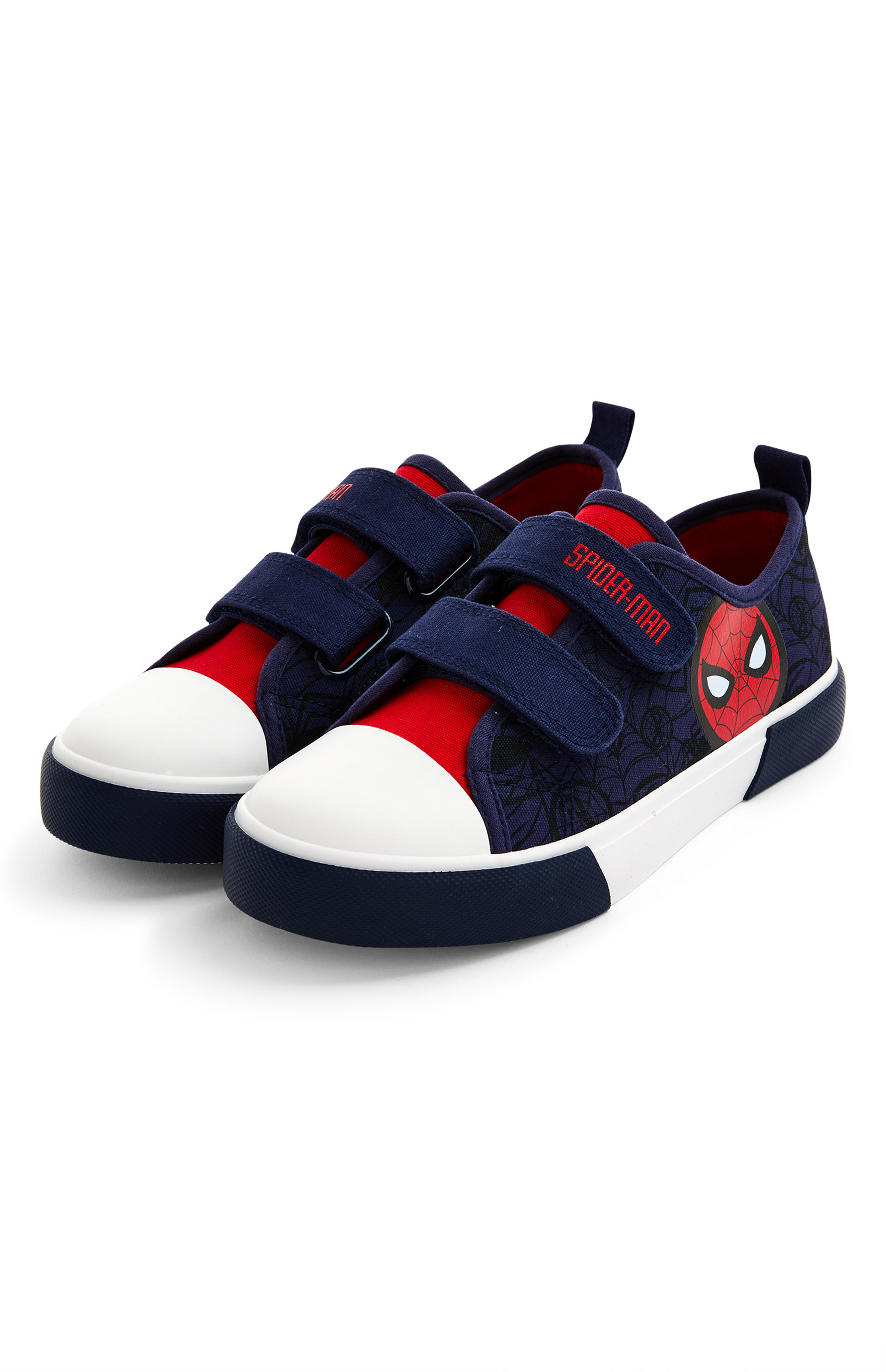 Younger Boy Navy Spiderman Canvas Trainers Boys Shoes Boys Clothes