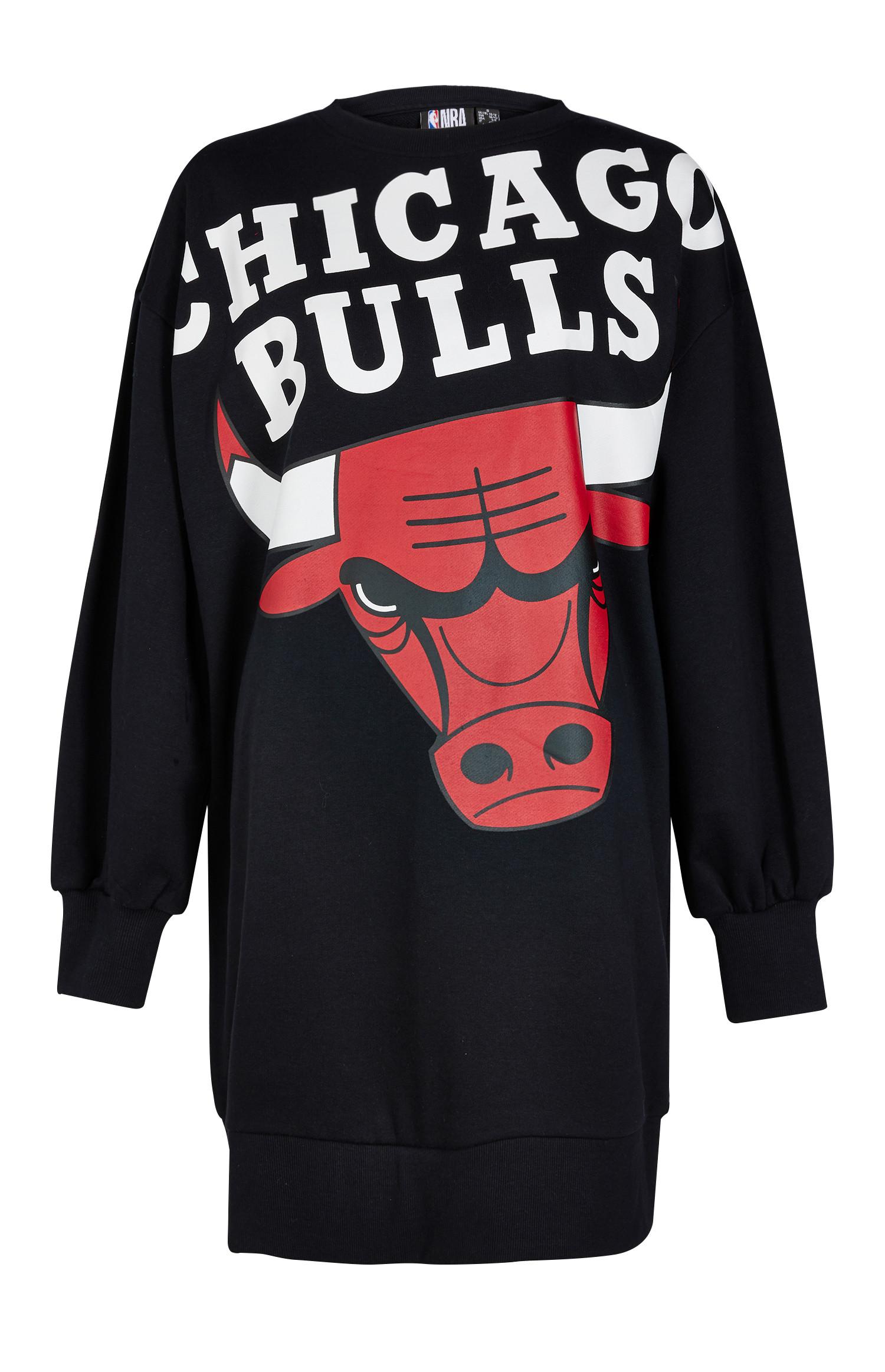 Black NBA Chicago Bulls Sweat Dress Women's Sweaters & Sweatshirts