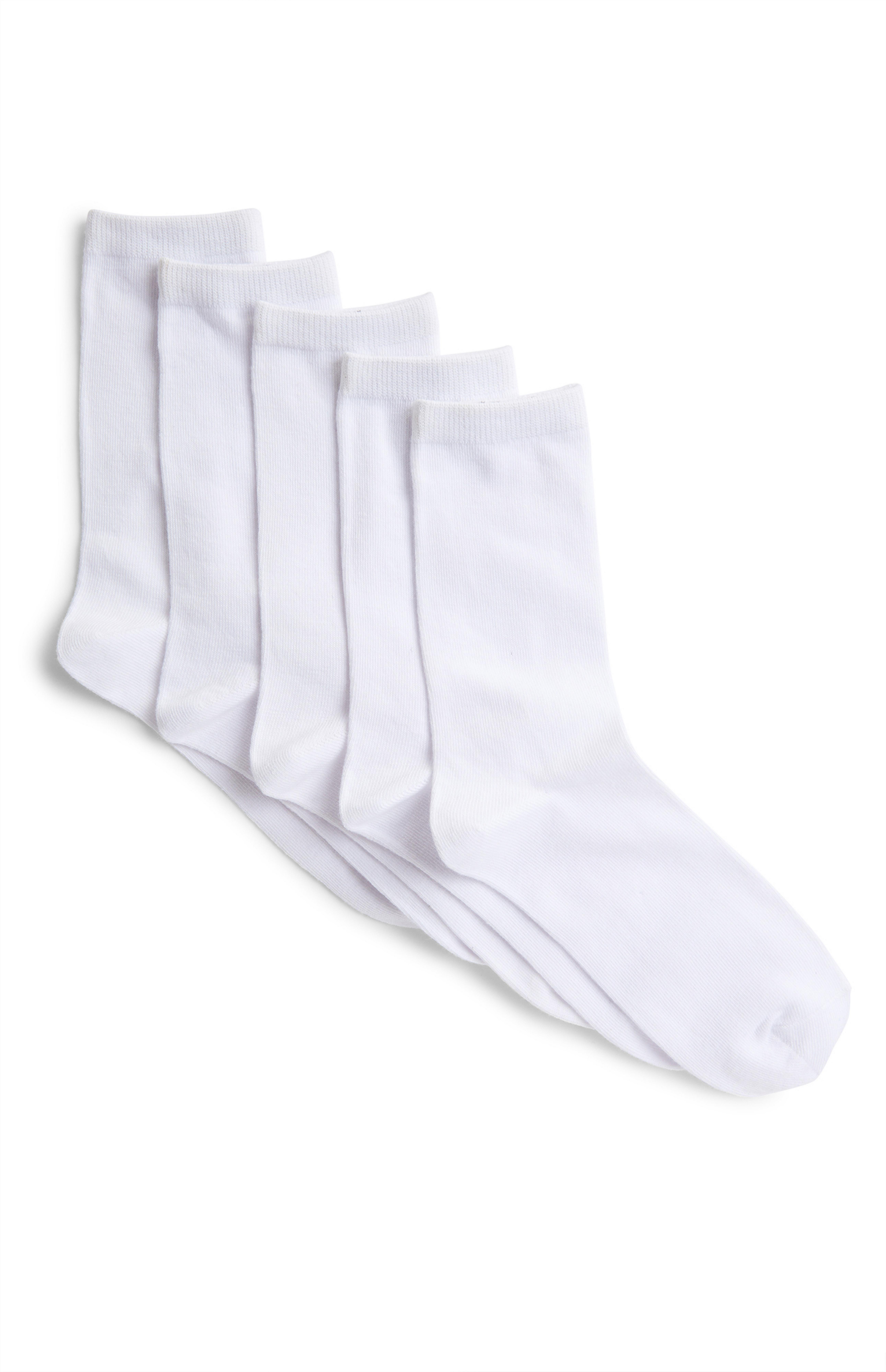 White Crew Socks 5 Pack Women's Socks & Tights Women's Clothing