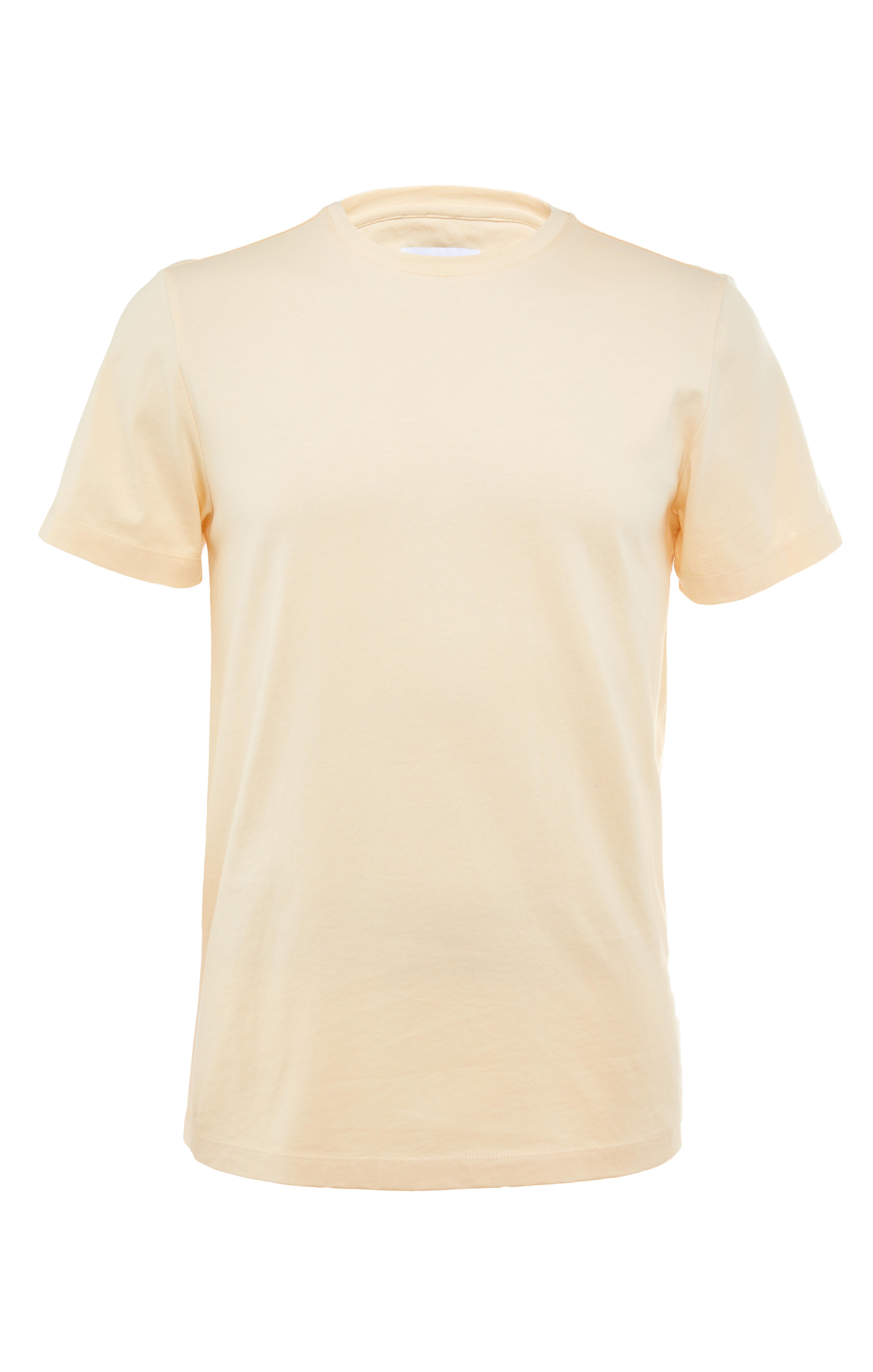 Yellow Premium Mercerised Cotton Crew Neck TShirt Tshirts for Men