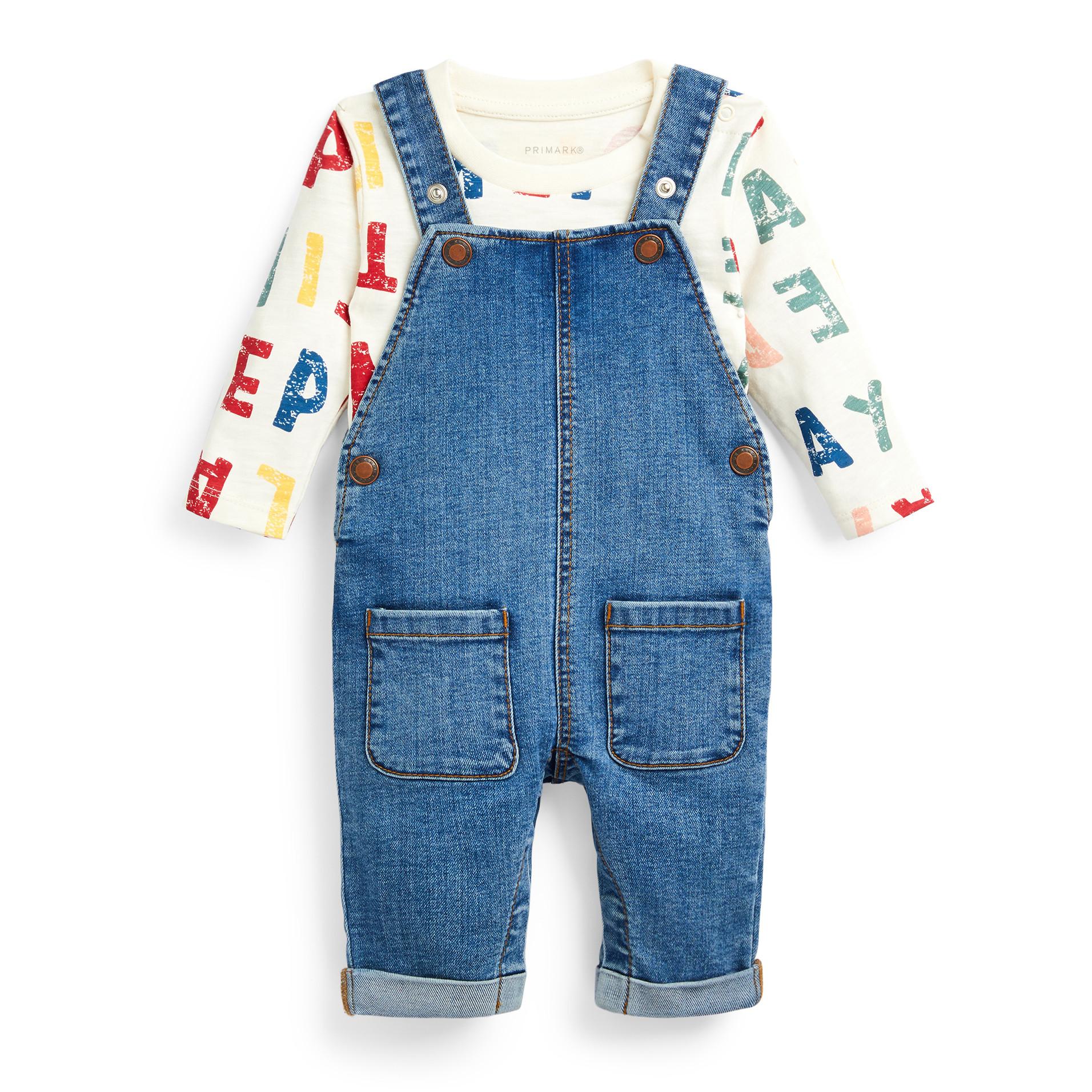 Baby Boy Blue Denim Dungarees Set Baby Boy Clothes Baby & Newborn