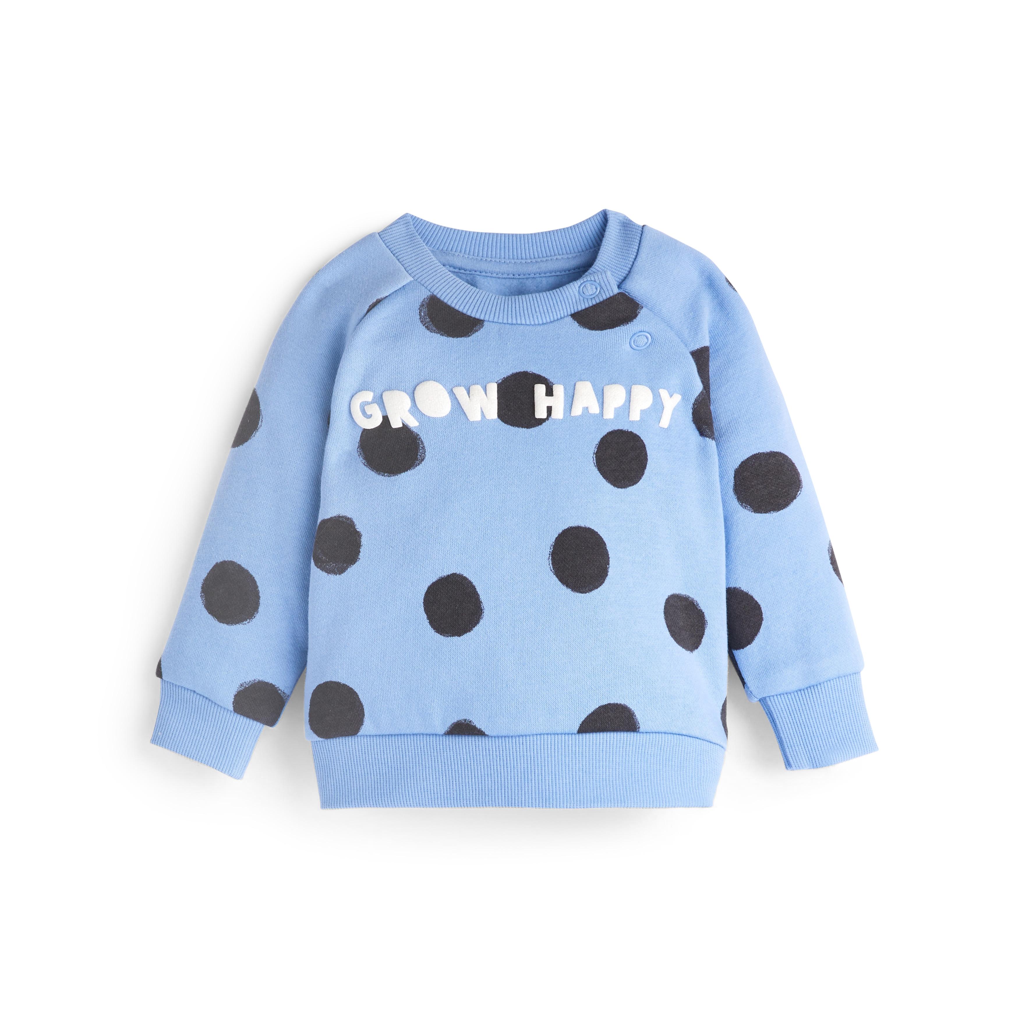 Baby Girl Blue Dot Print Crew Neck Sweater Baby Girl Clothes Baby