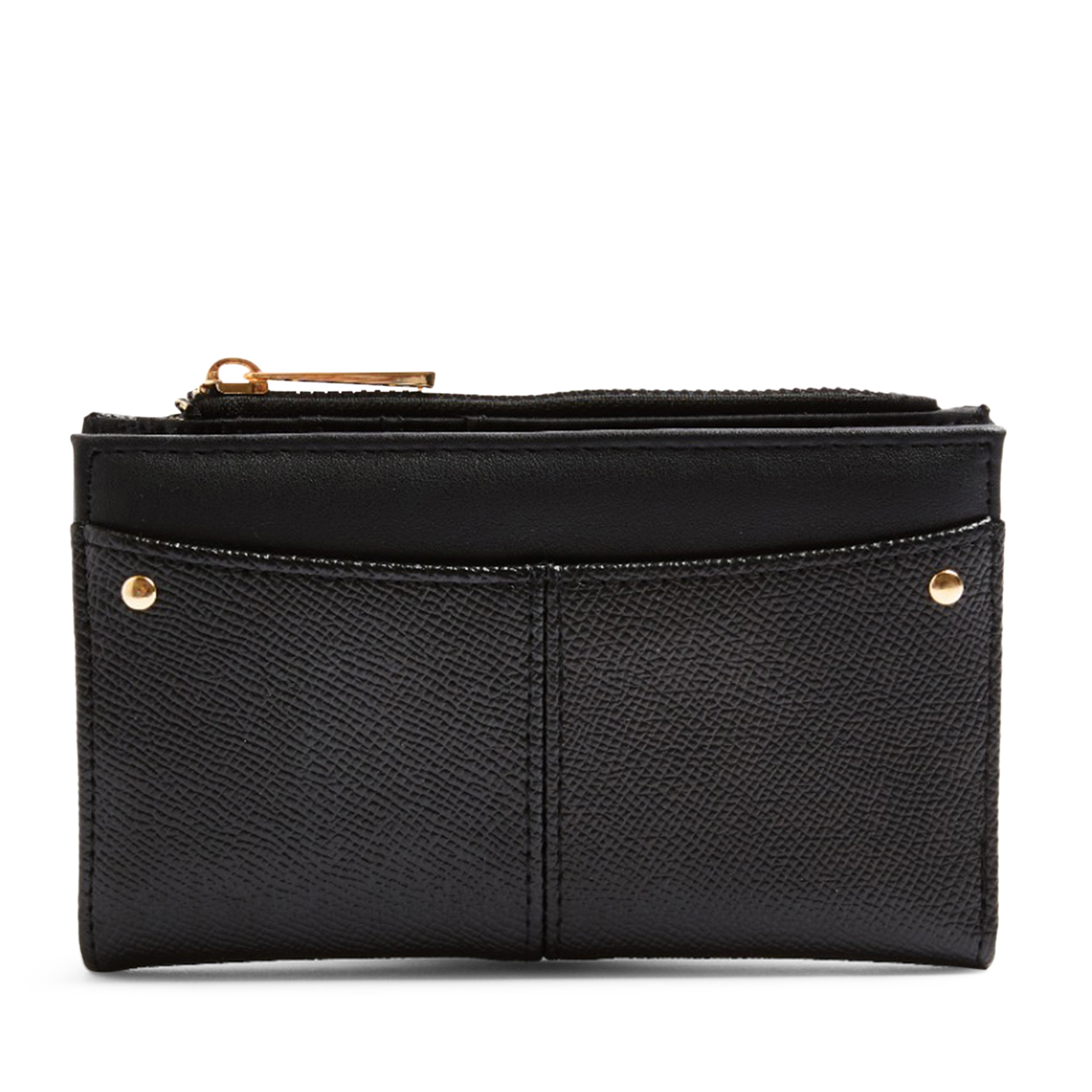 Black Foldout Medium Wallet Purses & Card Holders Women's Handbags