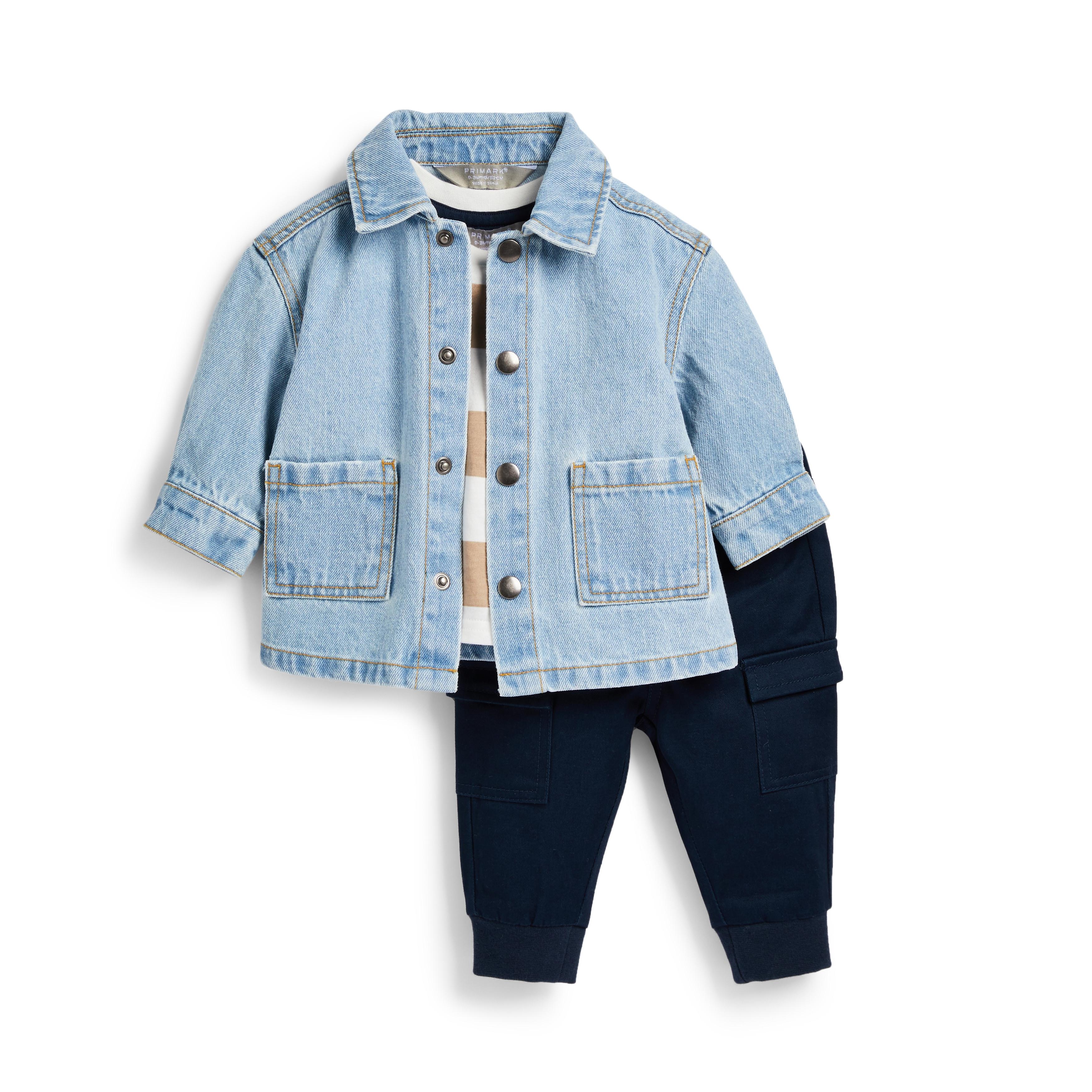 Baby Boy Denim Shacket And Joggers 3 Piece Set Baby Boy Clothes Baby & Newborn Clothes