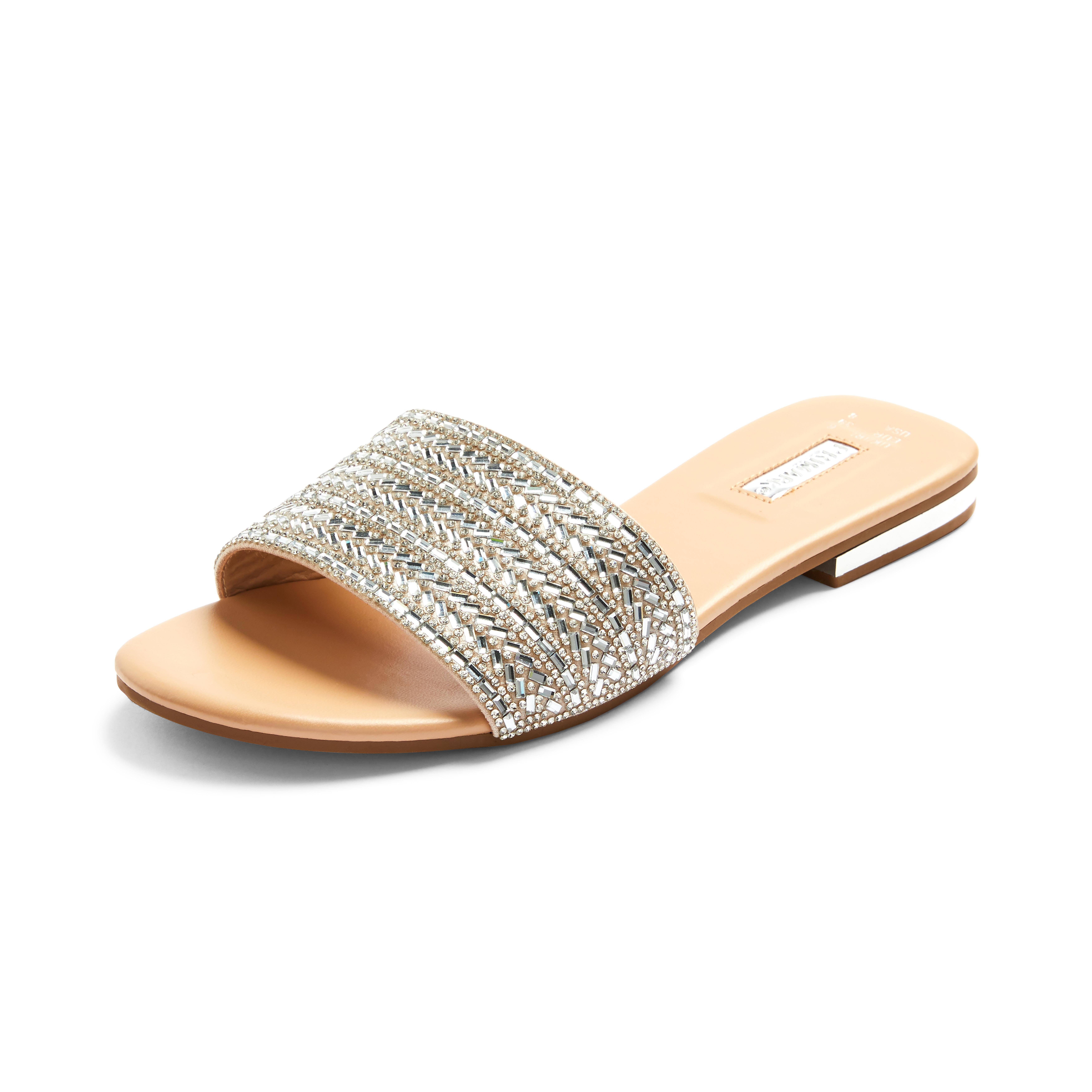 Silver Rhinestone Mules Women's Sandals, Flip Flops & Mules Women's