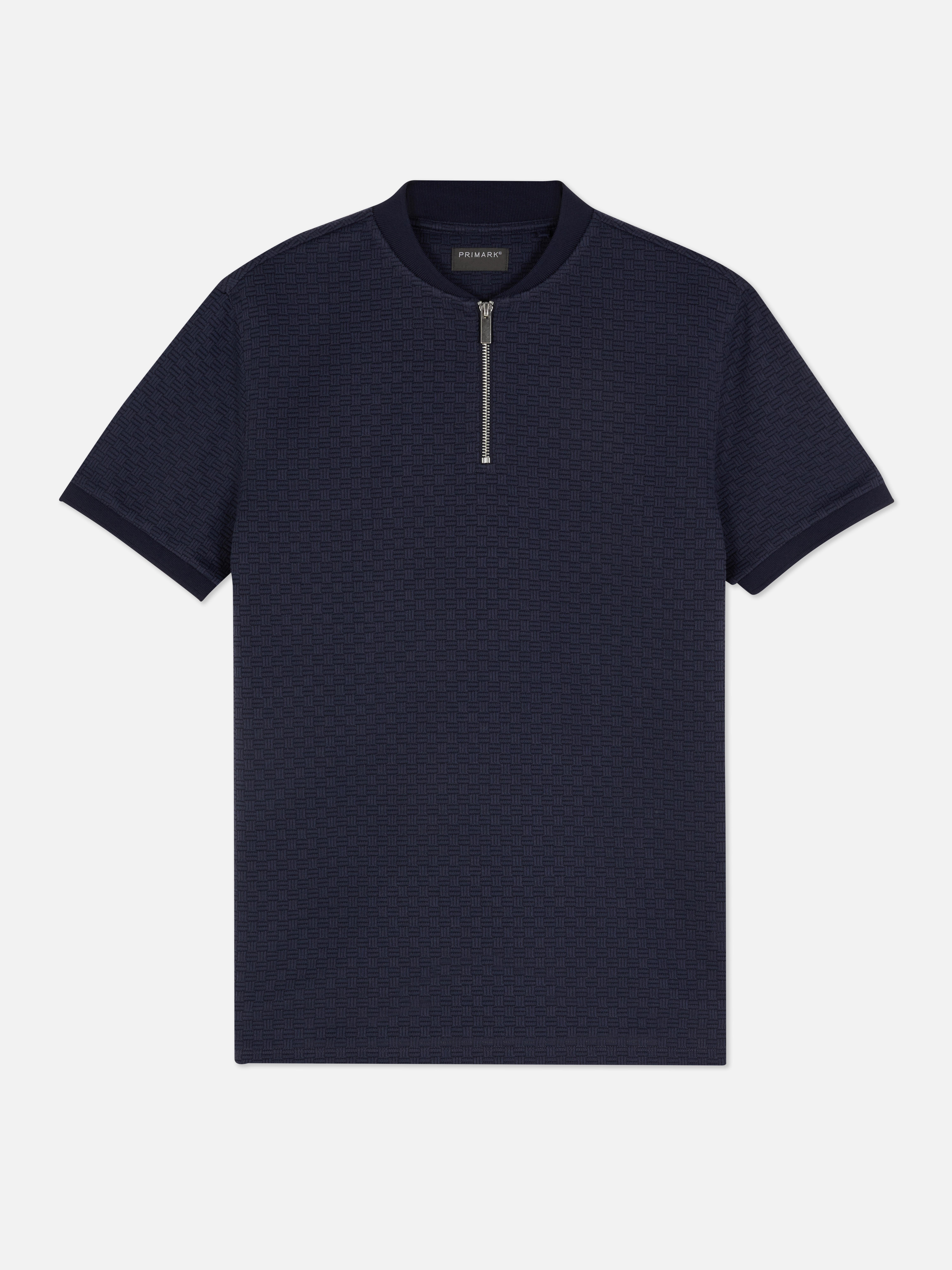 Polo zippé à motif tissage Polos homme Tshirts et hauts homme