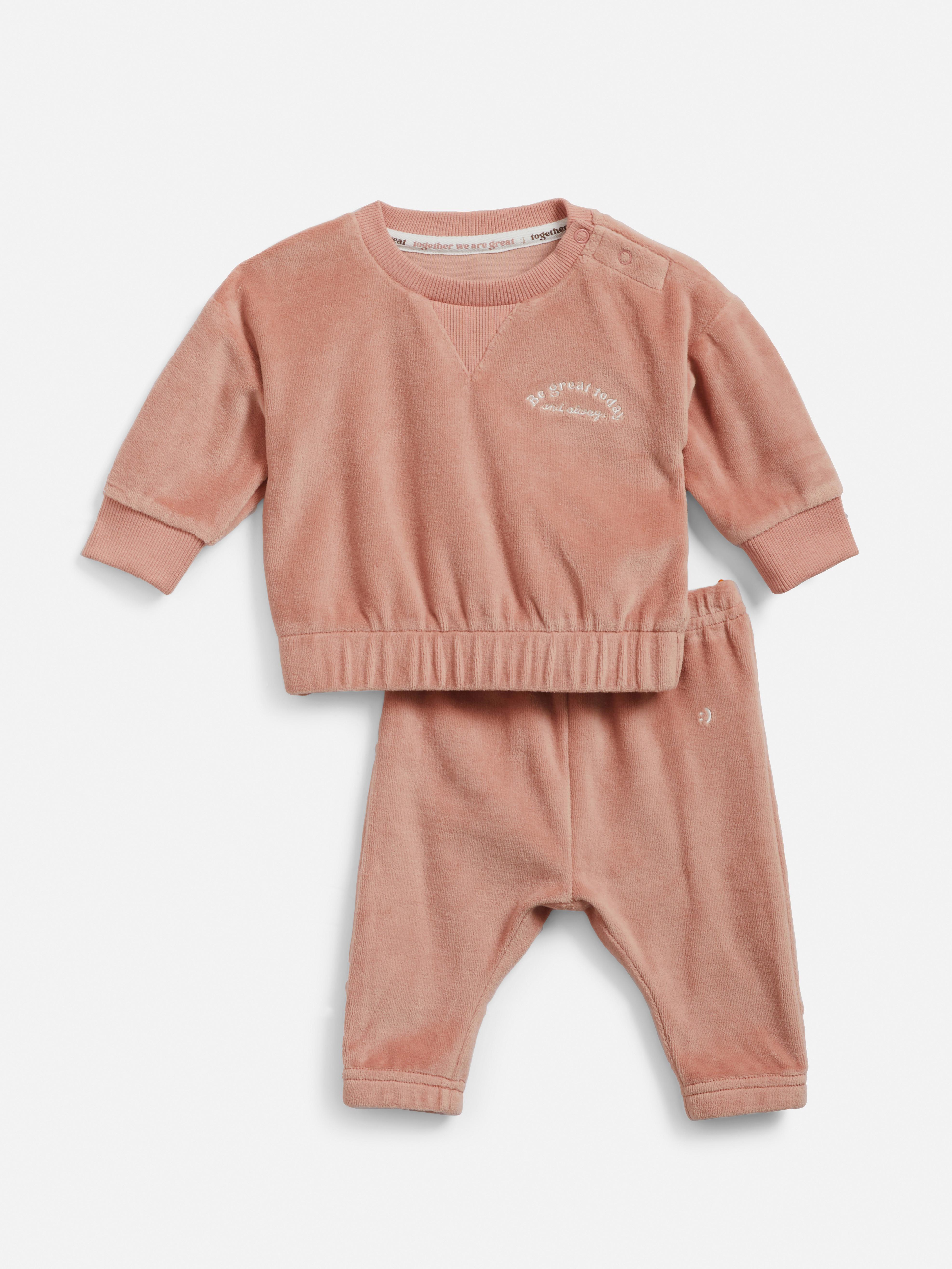 Stacey Solomon Velour Sweatshirt and Joggers Set Baby Boy Clothes
