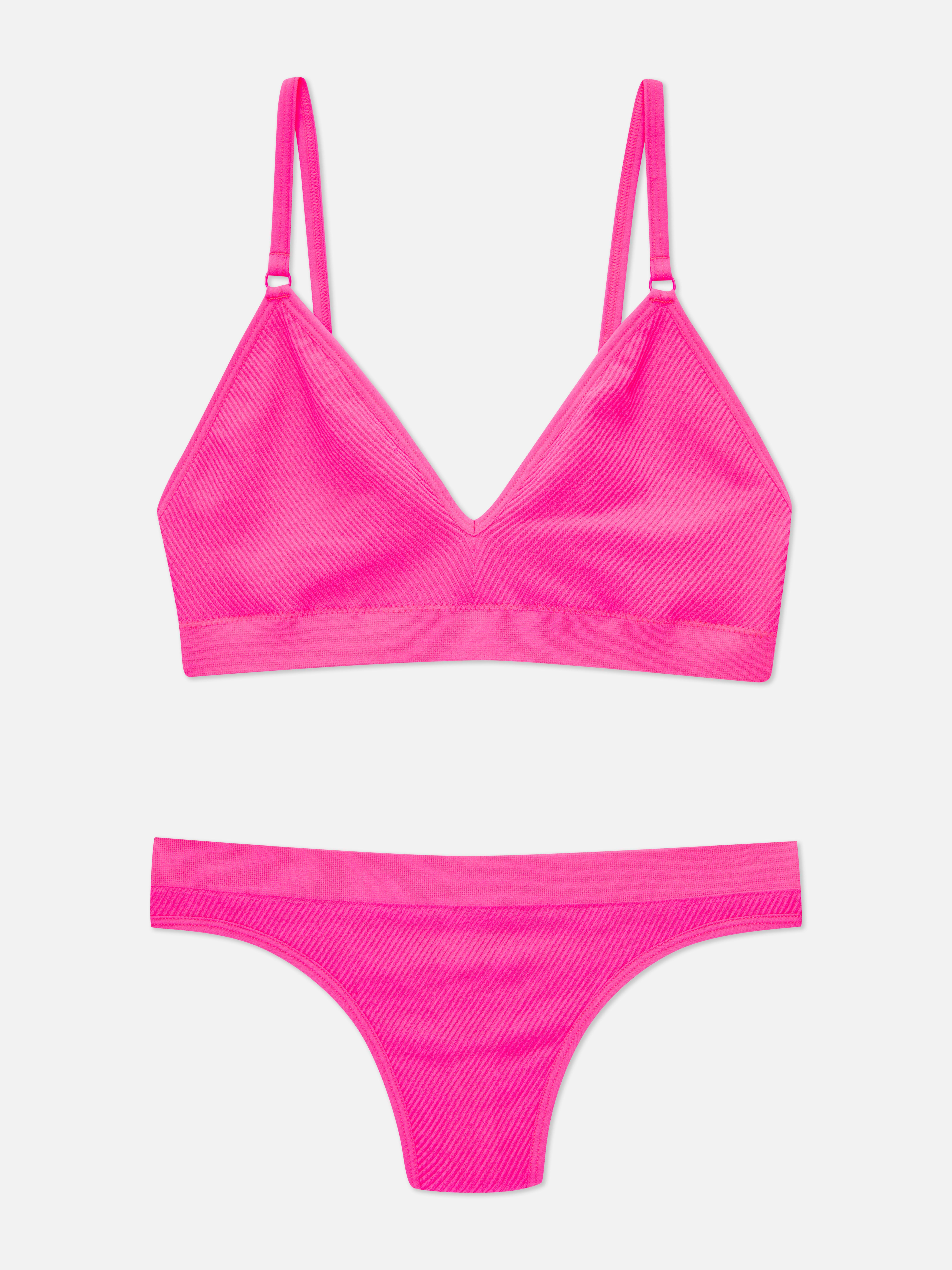 Seamfree Triangle Bra And Thong Set Lingerie & Underwear Sets