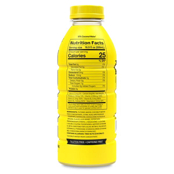 Lemonade Prime Hydration Drink Prime Drinks by Logan Paul