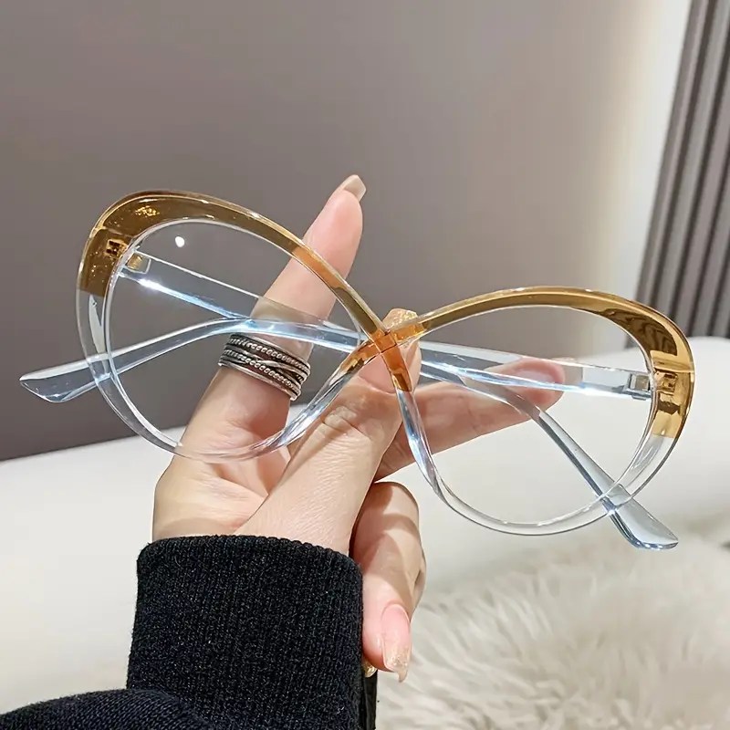 Oversized Cross Frame Clear Fashion Glasses PrimeOja