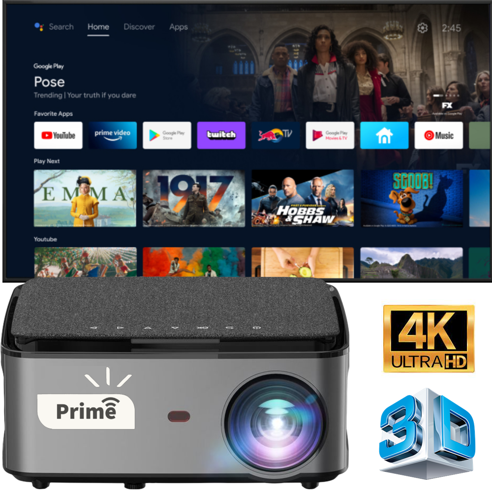 Prime Projector Latest PS4 Projector 7500 Lumens, 3840x2160 (4K