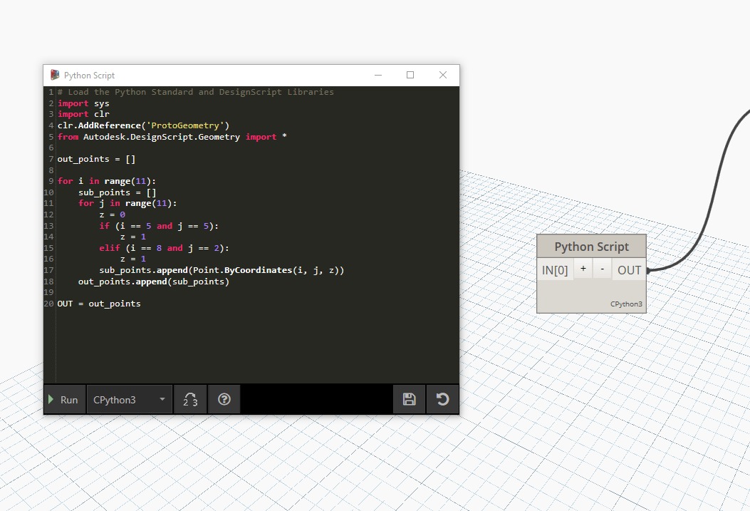 Générateurs de points Python Guide Dynamo