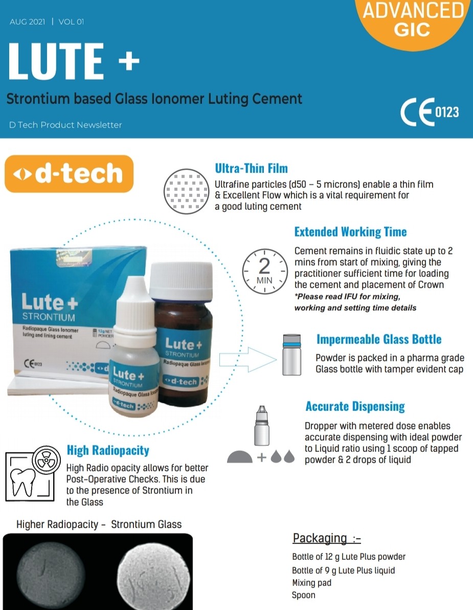 DTech Lute Plus Strontium Glass Ionomer Cement Primera Dental Hub