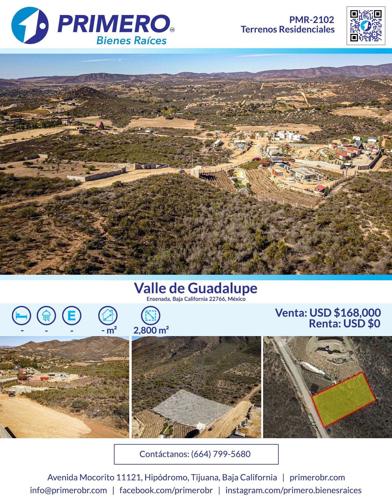 Terrenos en Venta en Valle de Guadalupe PMR2102 Primero