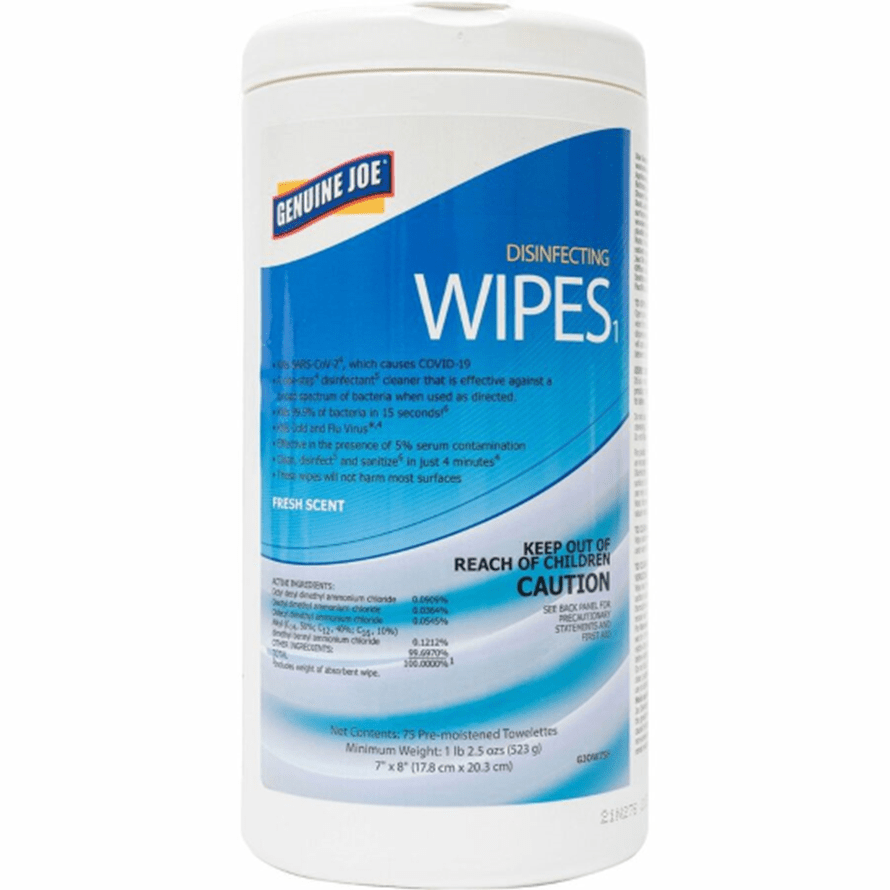 Genuine Joe Disinfecting Premoistened RTU Wipes, Citrus Scent