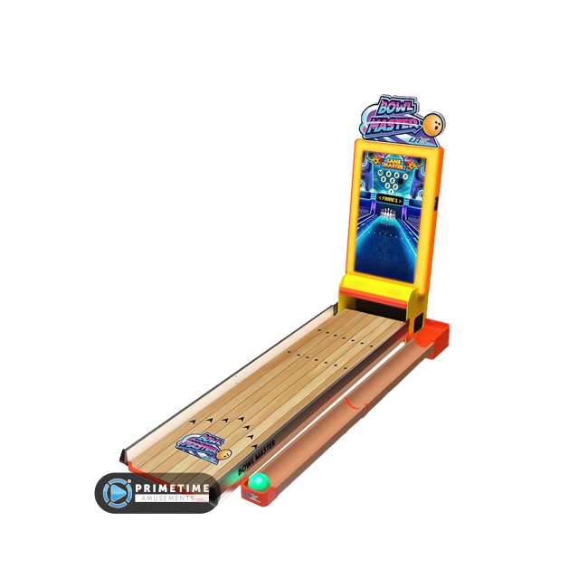 Portable Bowling Alley Set BowlARama Automatic Scoring Arcade Game Kids Blue Indoor Games