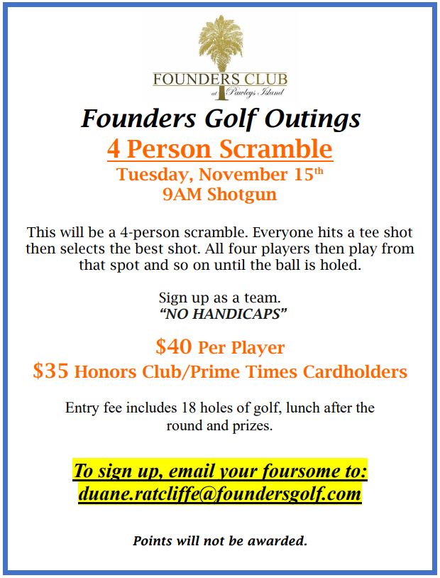 Member News & Updates + Golf Tip November 3, 2022 Prime Times Card