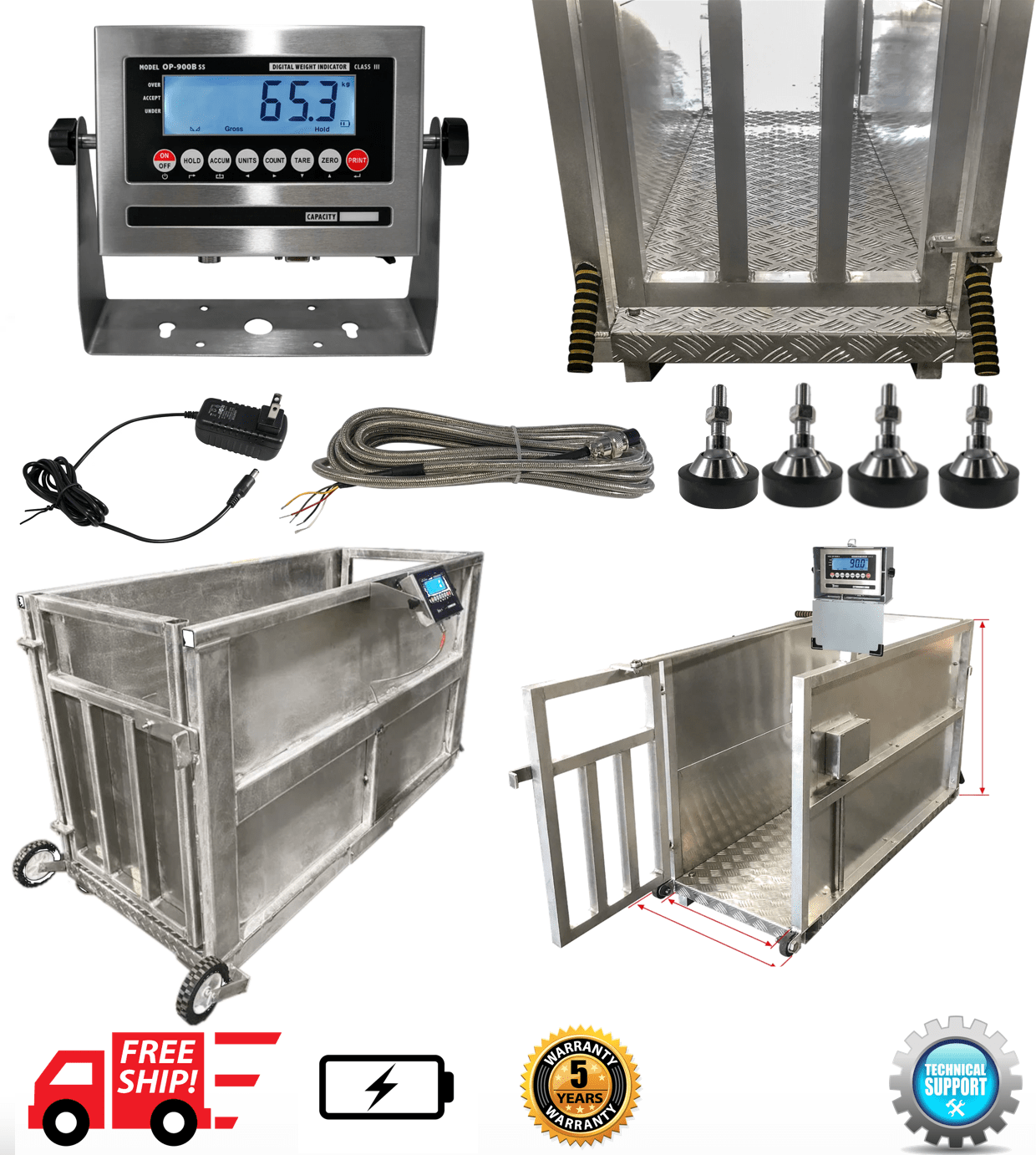OP930LT Aluminum Portable Livestock Scale (USA Made) Prime USA Scales