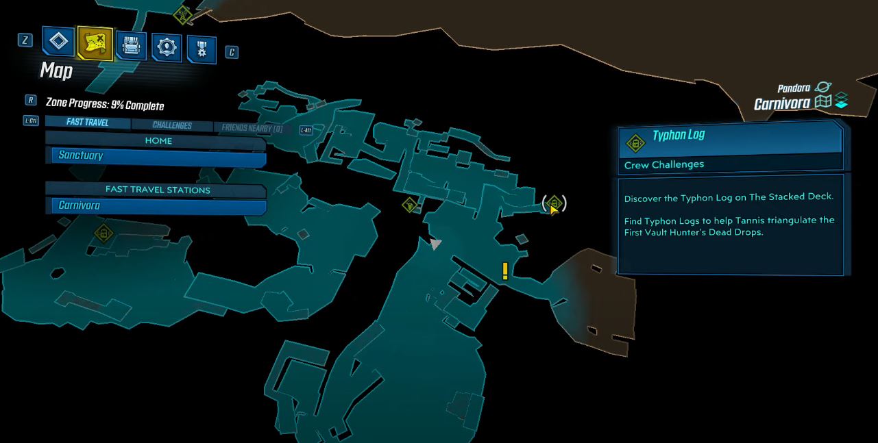 Borderlands 3 Carnivora Map Borderlands 3 Carnivora Challenges Guide All Crew Challenges