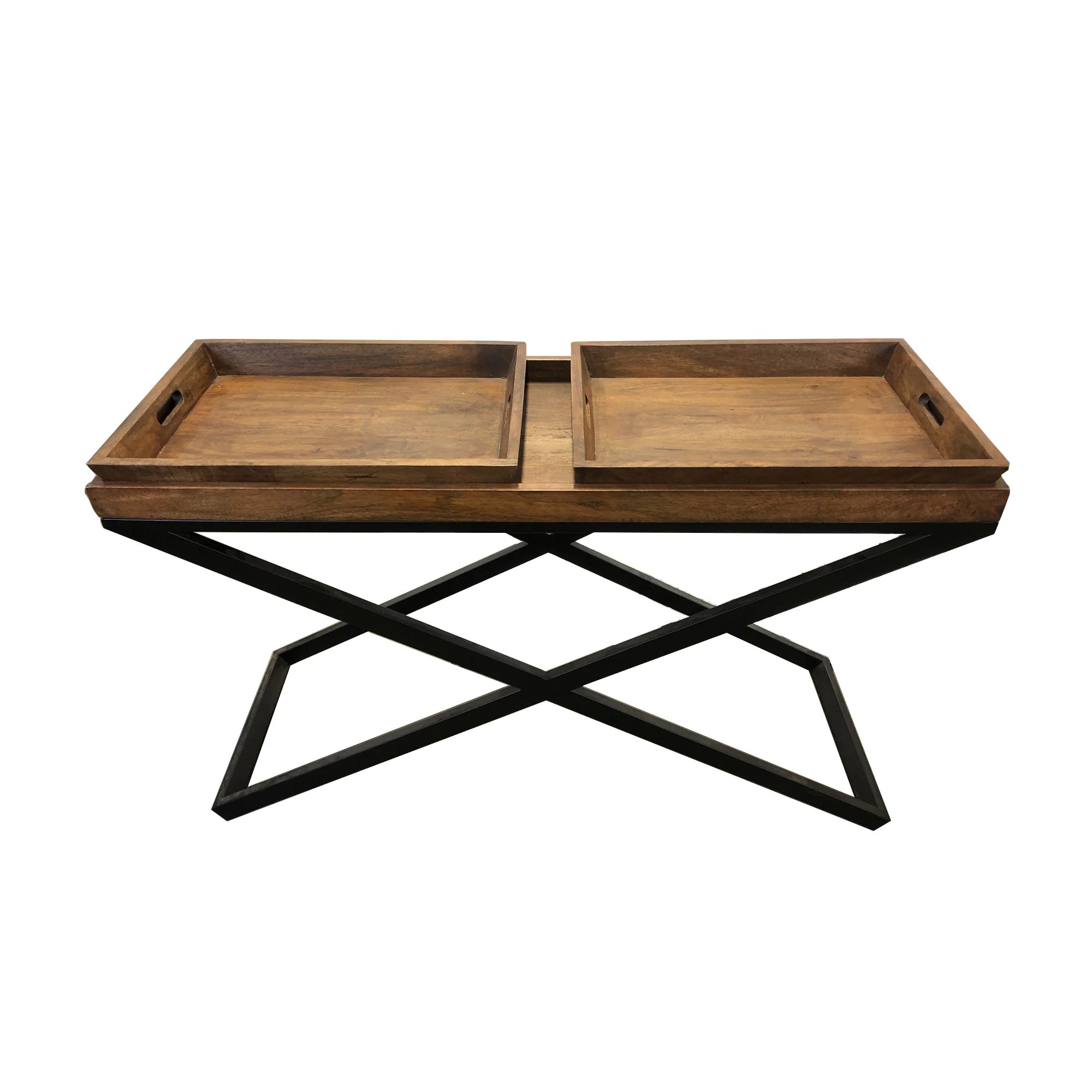 MONACO SQUARE TRAY TOP CONSOLE TABLE Primitive Collections