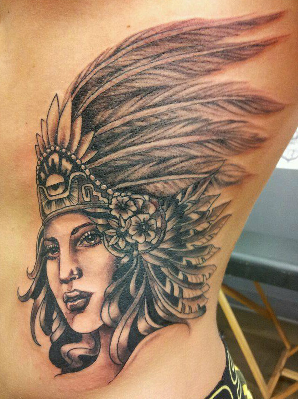 indian feather crown Bobbi primitive tattoo Best tattoo perth ink
