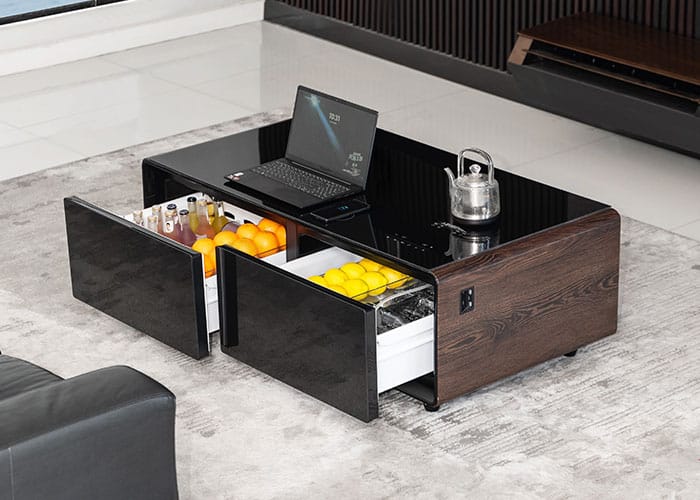 Inventor of coffee table refrigerator Primst coffee table fridge