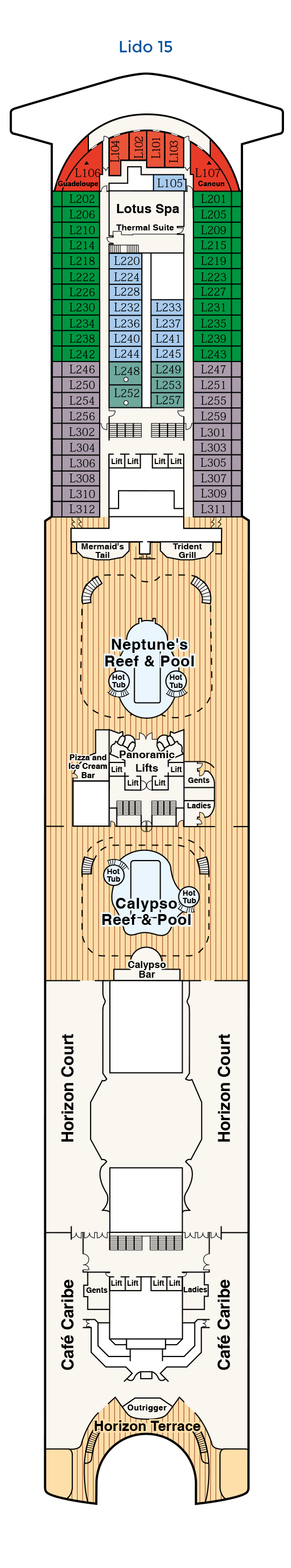 Deck Plan Ruby princess 프린세스크루즈