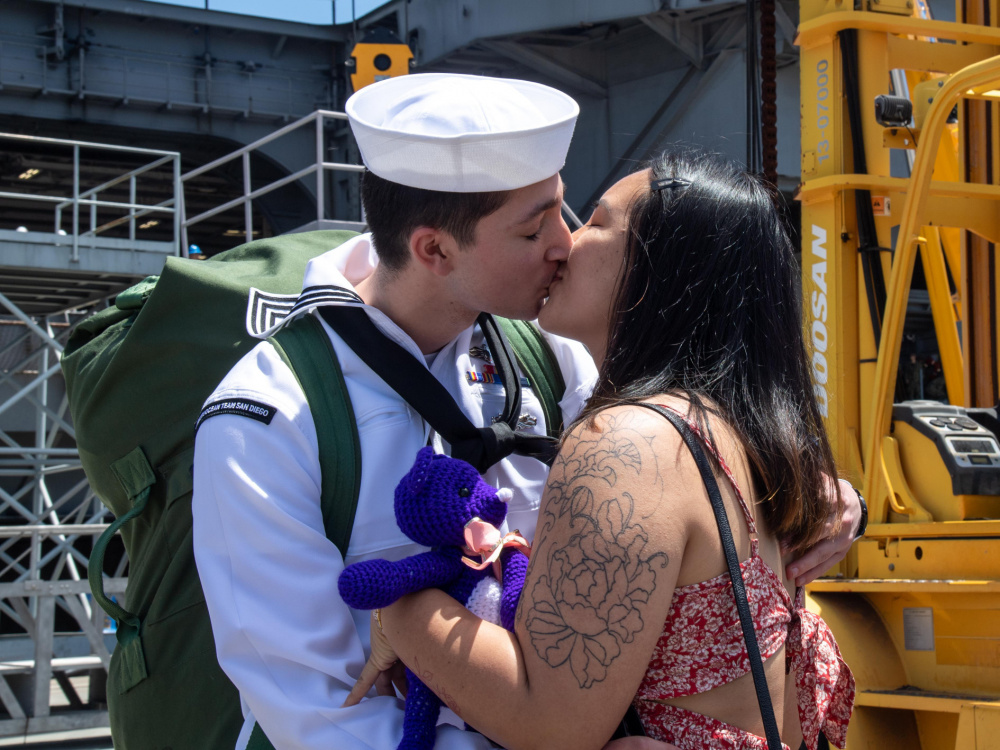 Manassas Native Greets Family on Pier Returning from Deployment