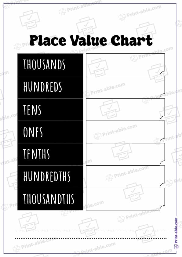 15 Free Place Value Chart Printable | PRINT-ABLE