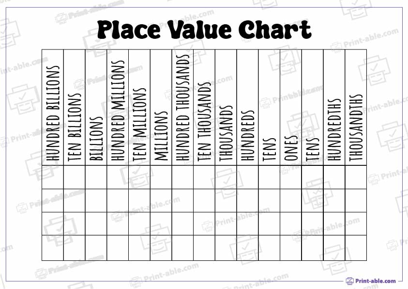 15 Free Place Value Chart Printable | PRINT-ABLE