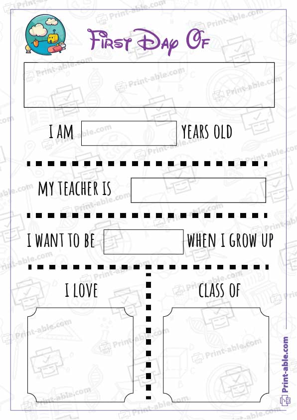 15 Free First Day of School Printable | Free Printable Files