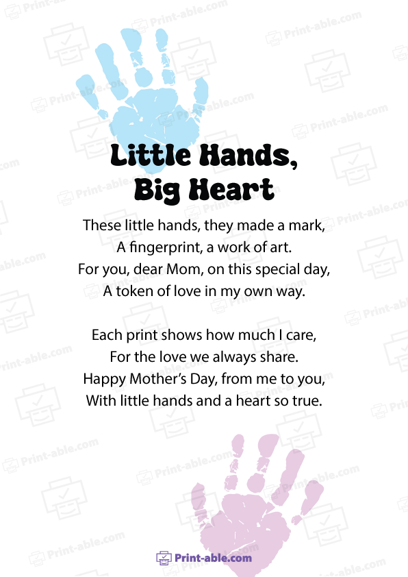 10 Free Fingerprint Poem Printable | PRINT-ABLE