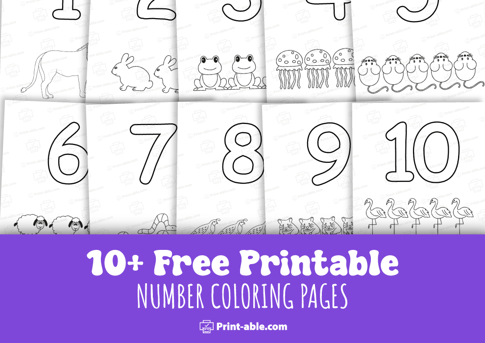 10+ FREE Number Coloring Pages Printable | PRINT-ABLE