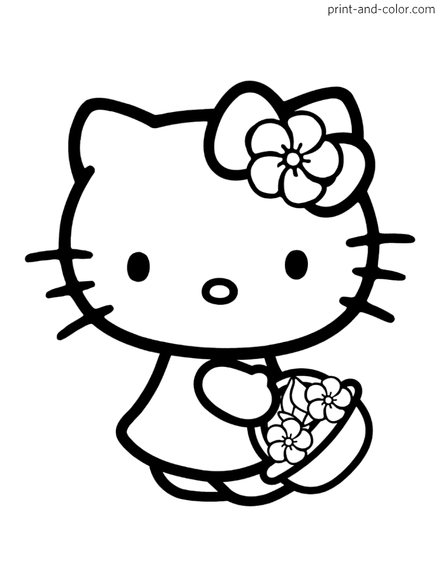 Hello Kitty coloring pages Print and