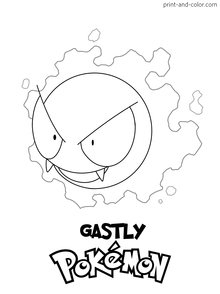 Gastly Pokemon Coloring Page Sketch Coloring Page