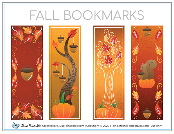 Printable Fall Bookmarks | Printable Bookmarks