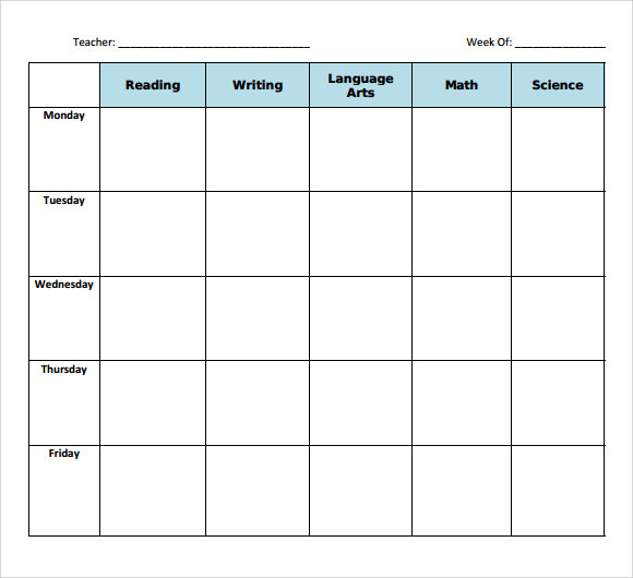 11 Sample Blank Lesson Plans Sample Templates Printable Lesson Plans
