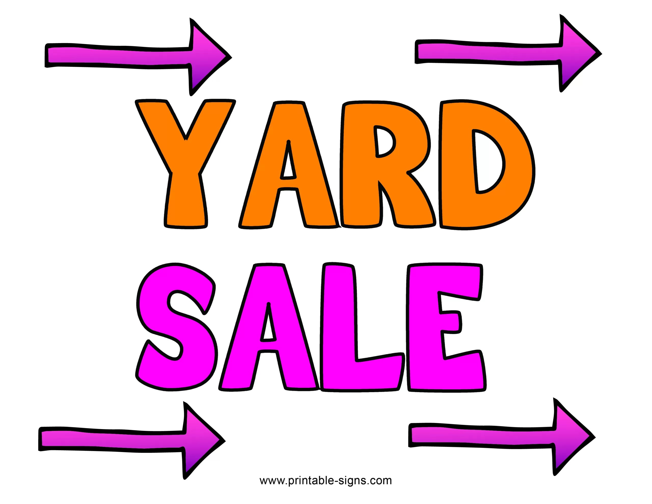 Free Yard Sale Printable - Printable Signs