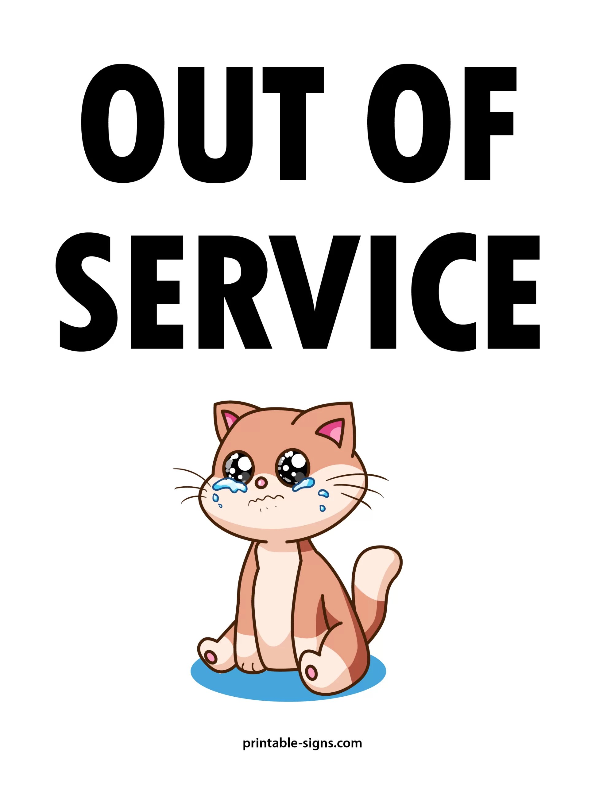 Out of Service Sign Printable - Printable Signs