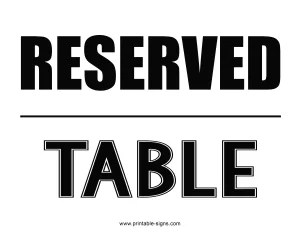 Free Printable Reserved Sign - Printable Signs